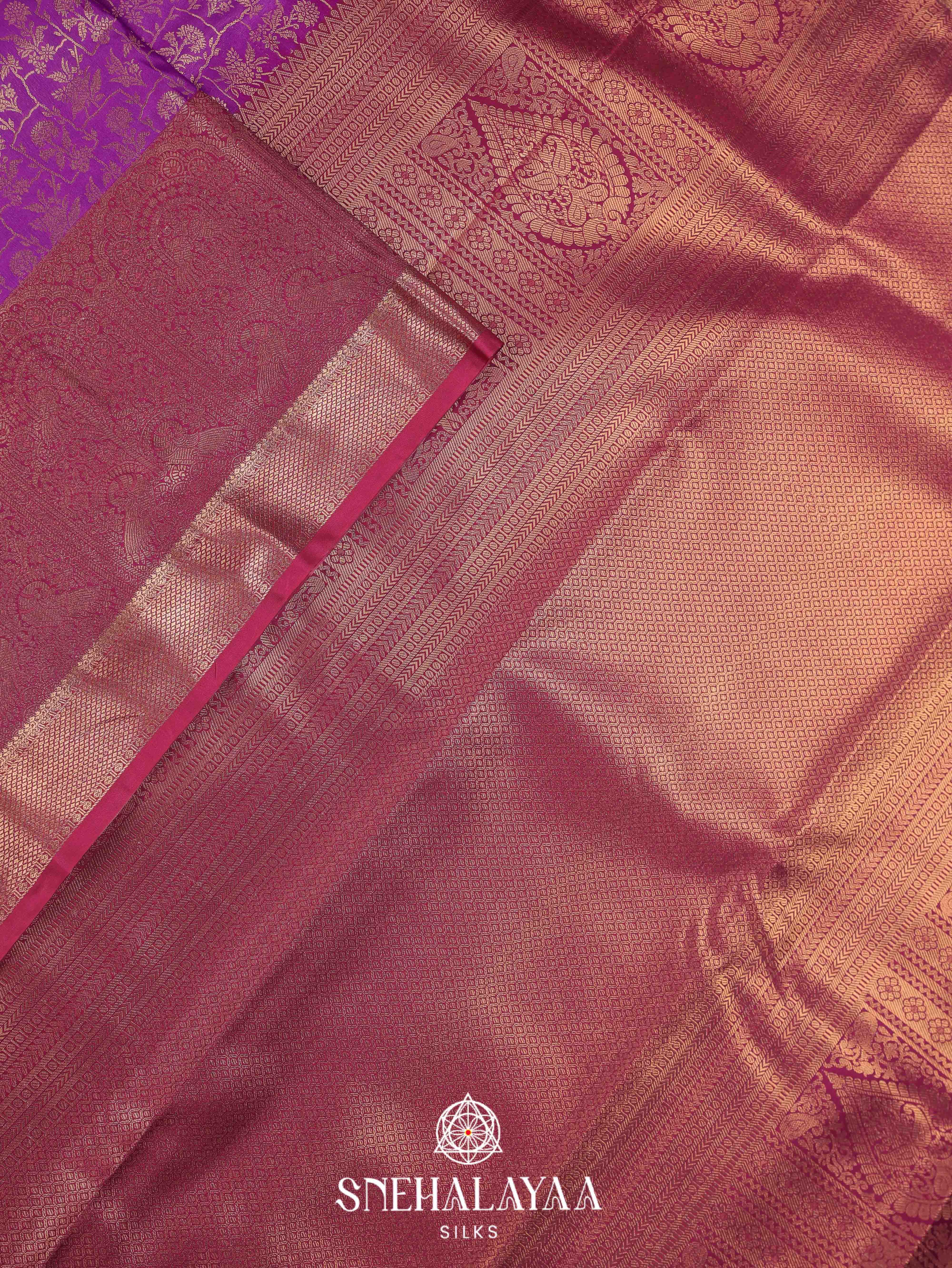 Magenta Art Silk Saree