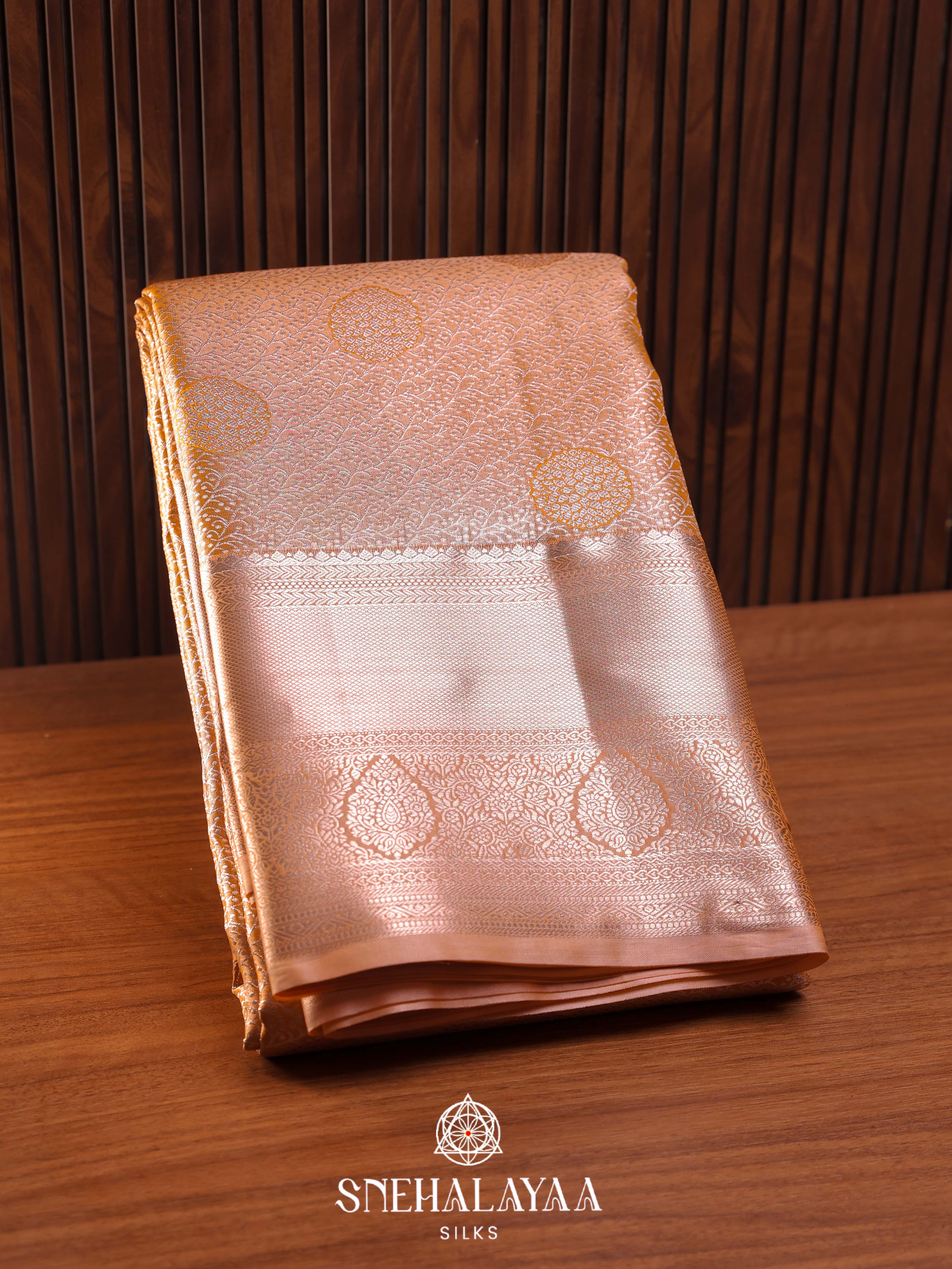 Cream Art Silk Saree