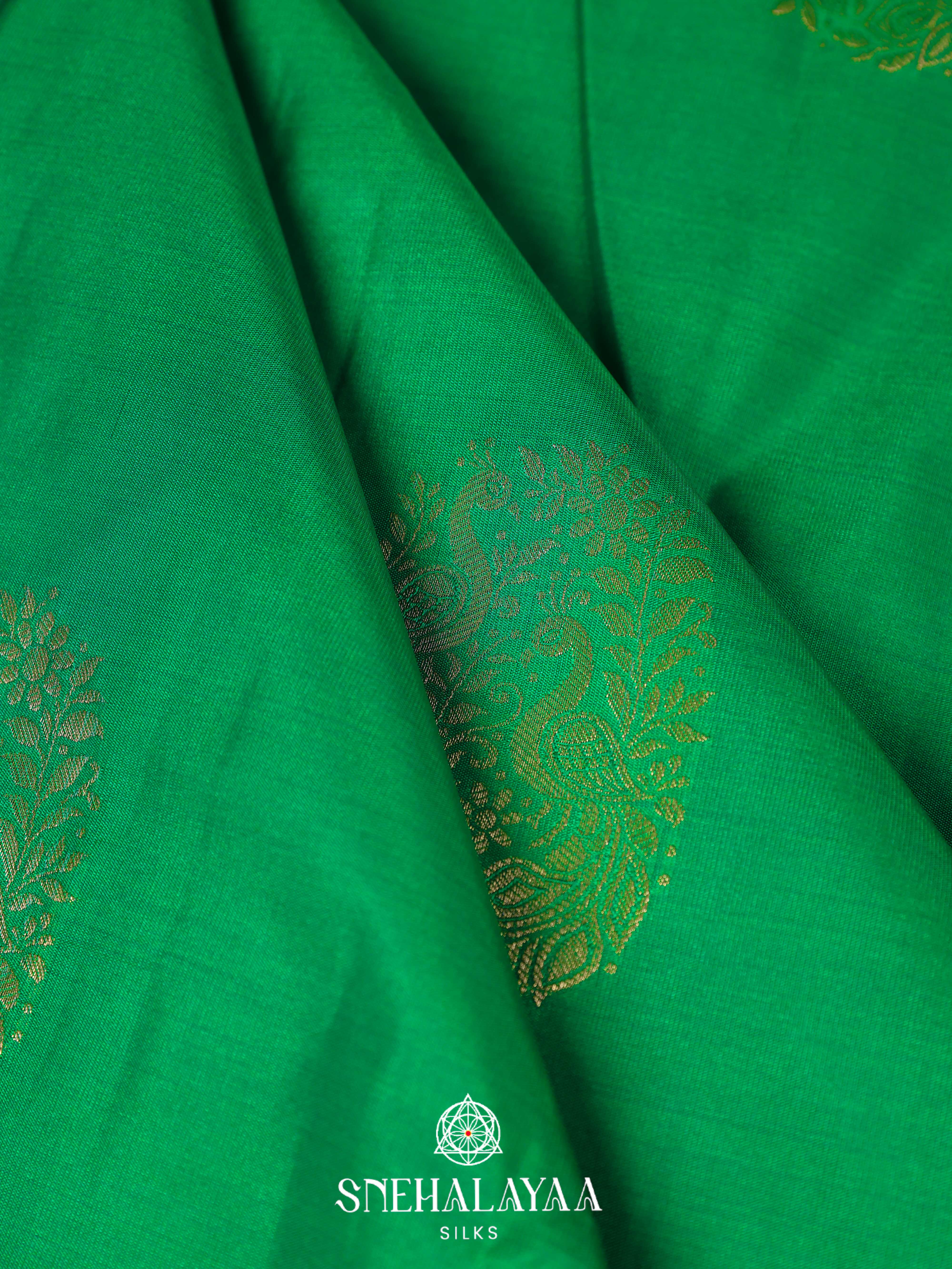 Emerald Green Art Silk Saree