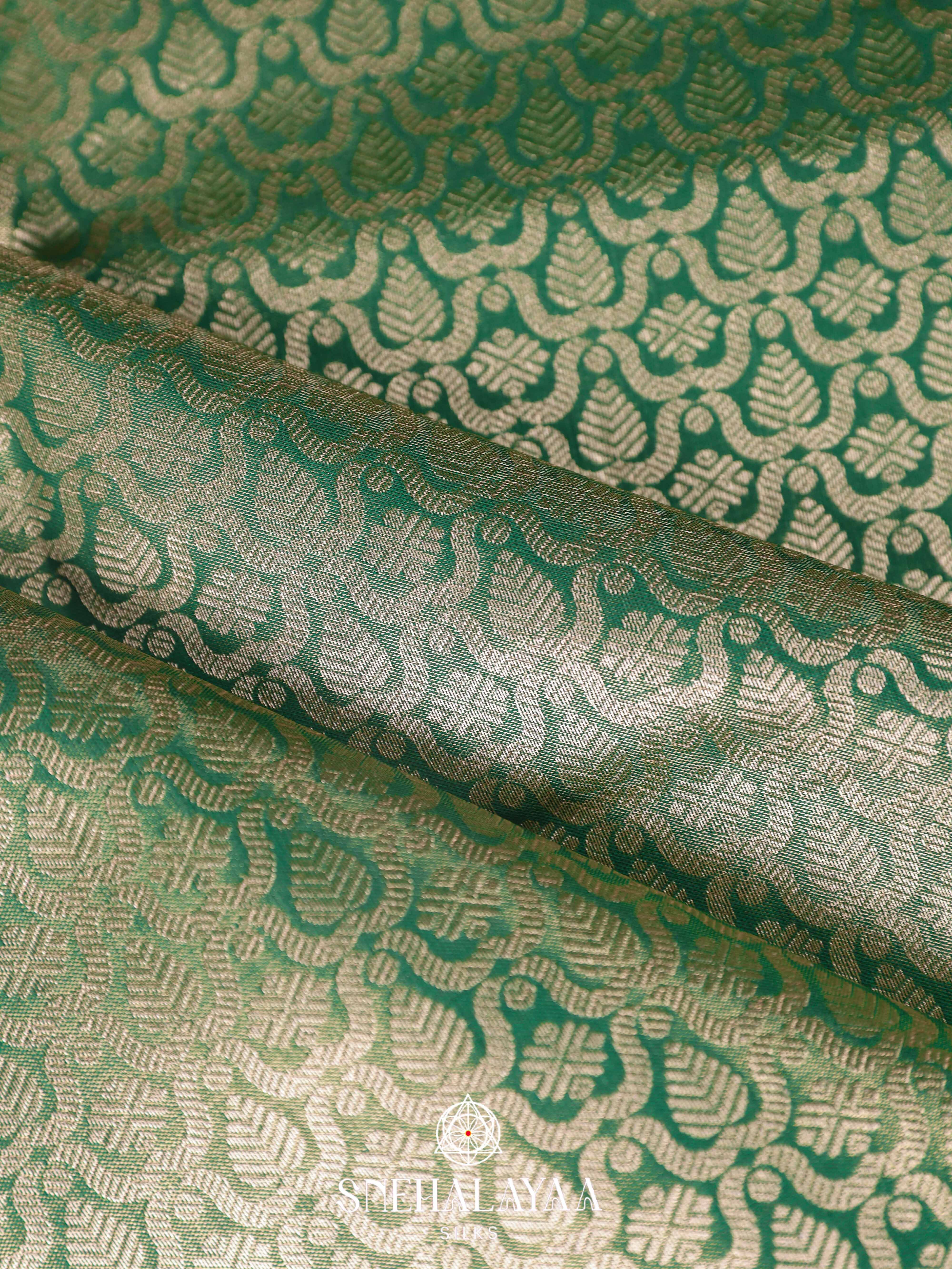Forest Green Art Silk Saree