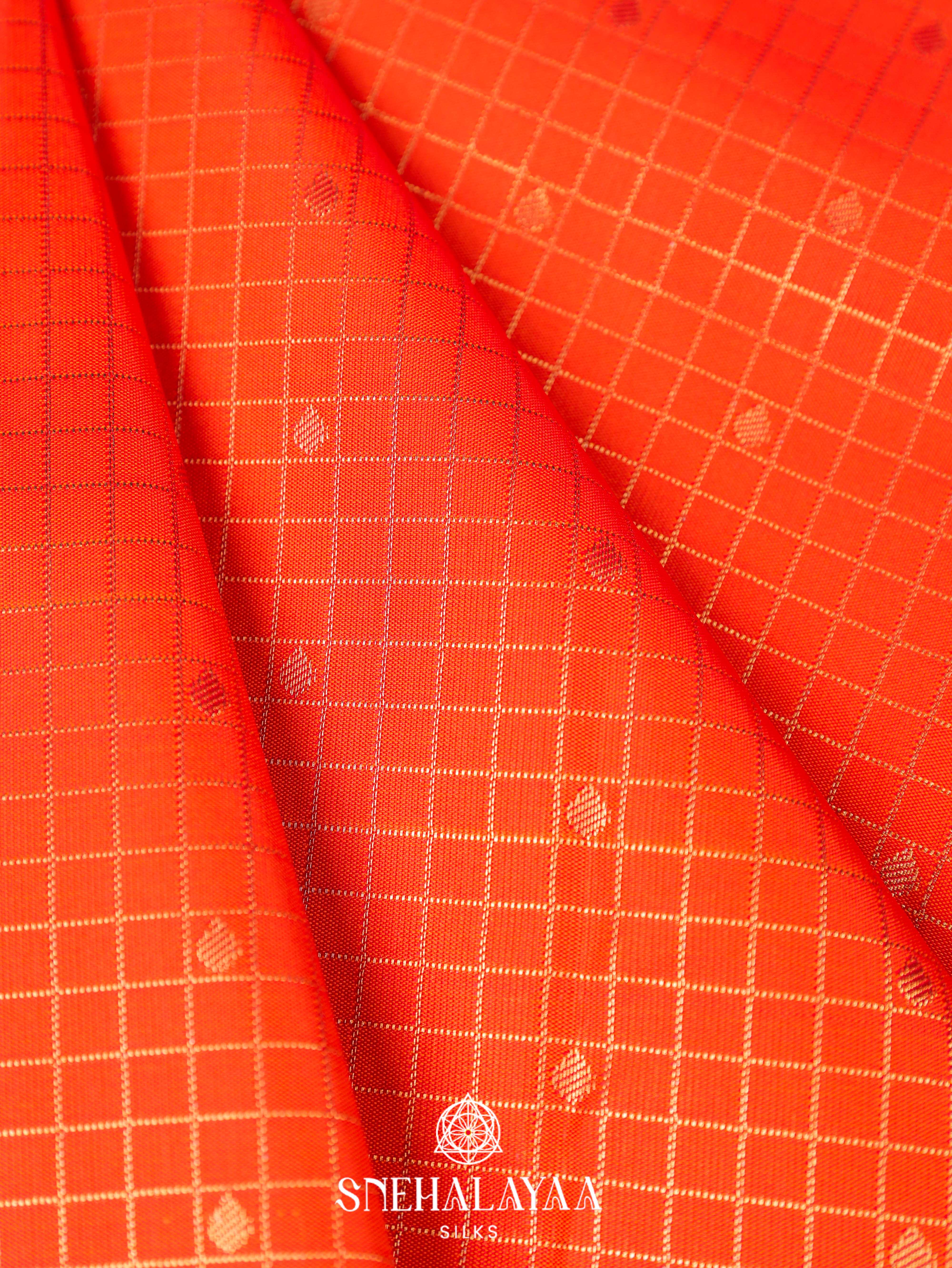 Orange Art Silk Saree