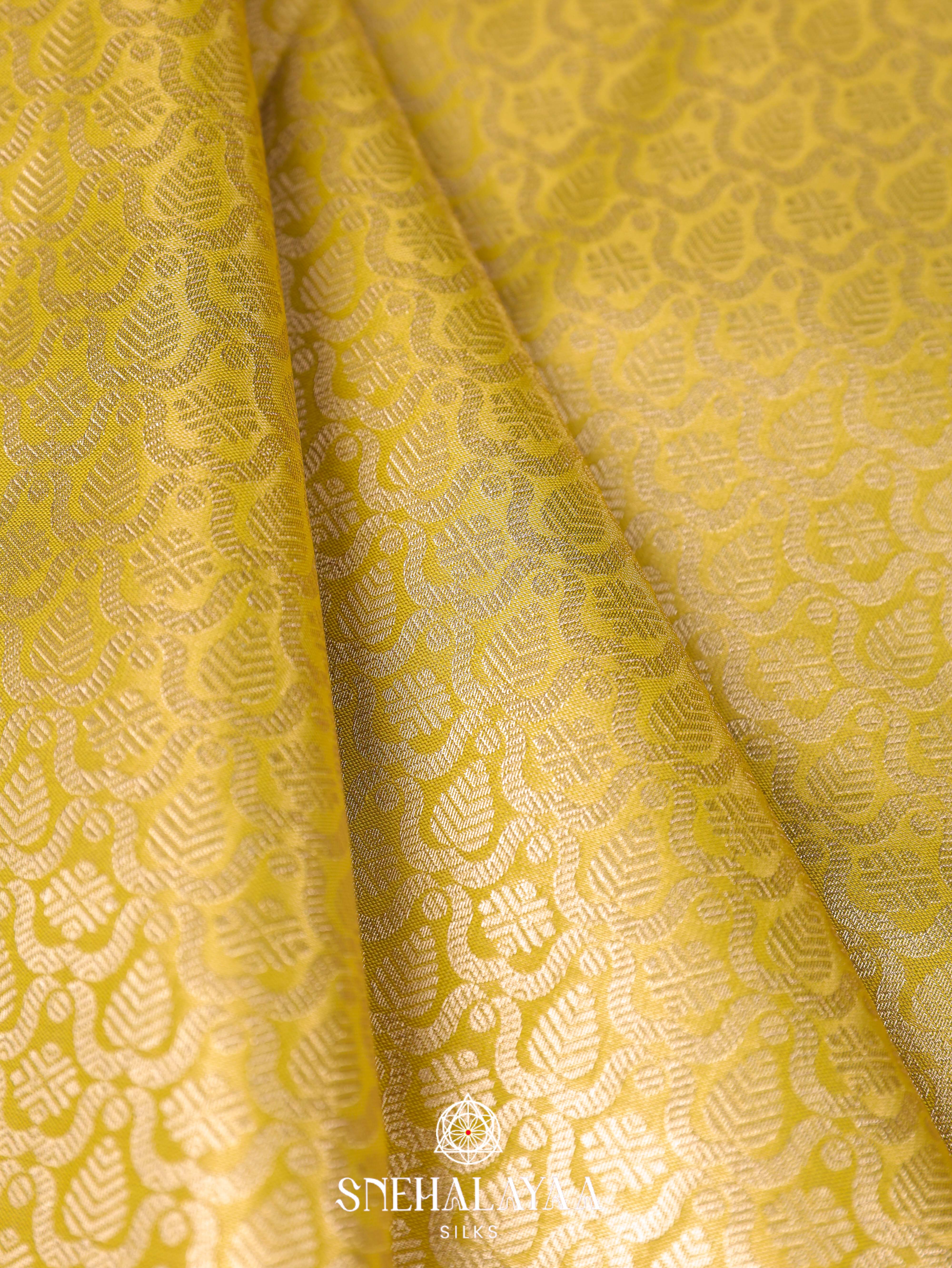 Yellow Art Silk Saree