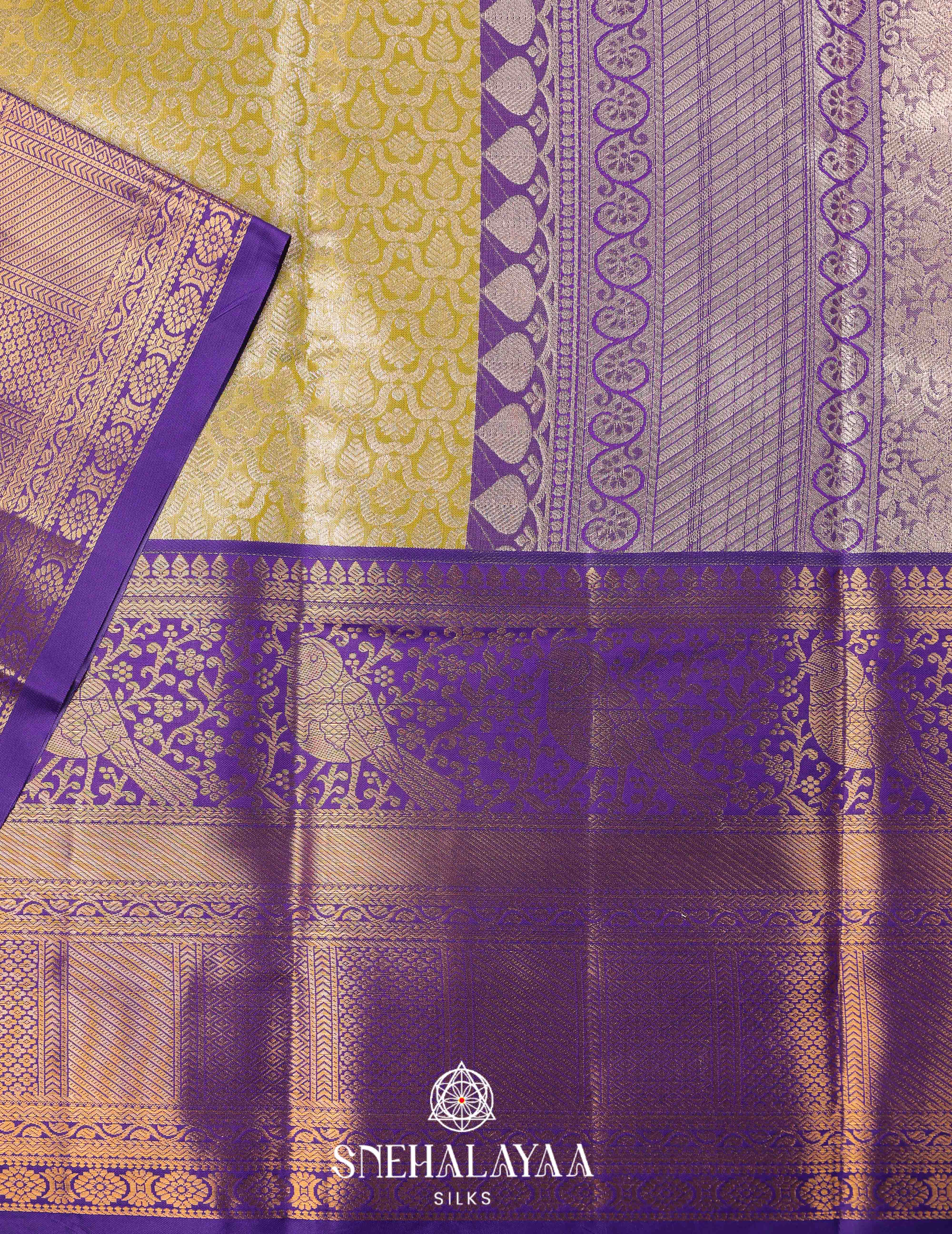 Yellow Art Silk Saree