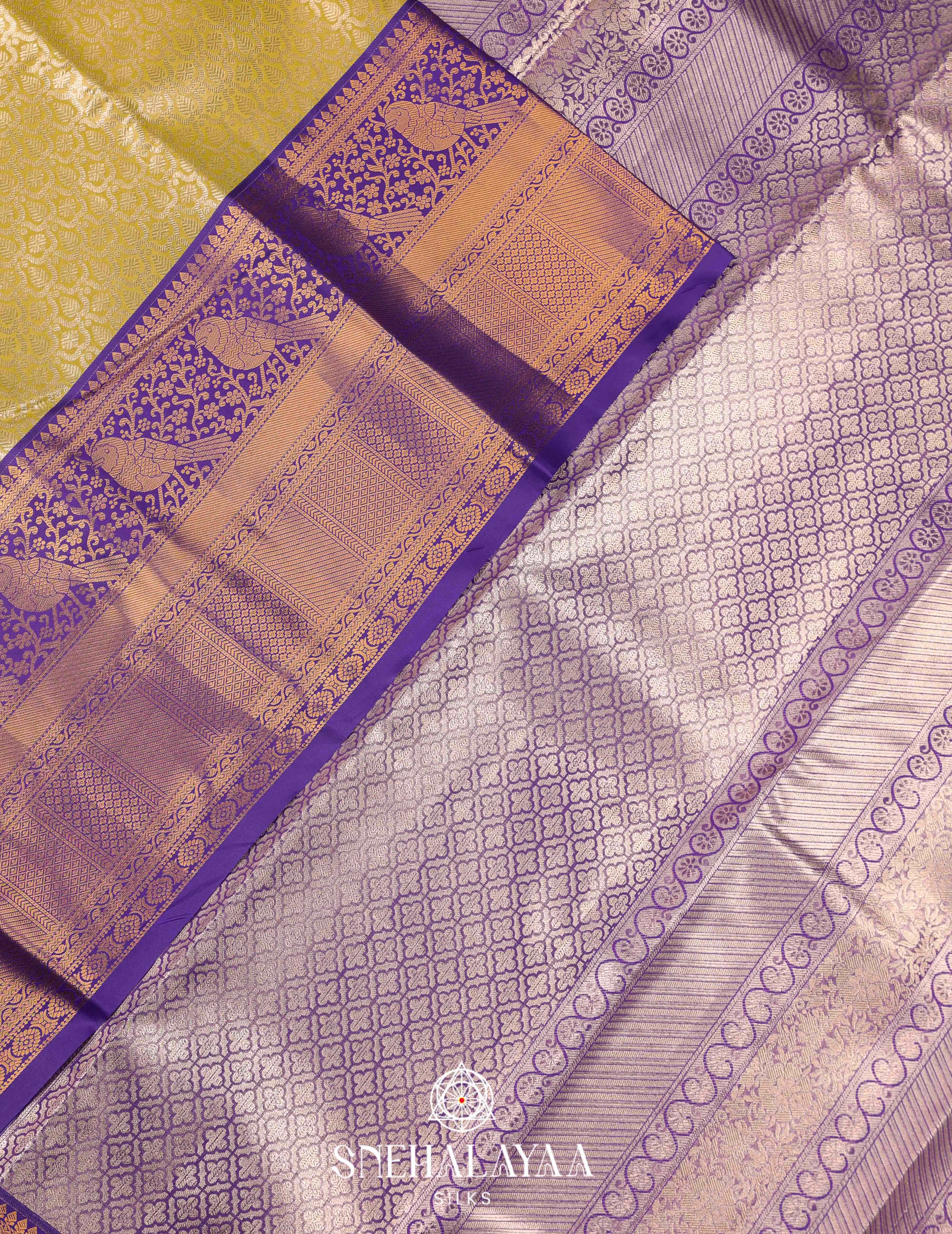 Yellow Art Silk Saree