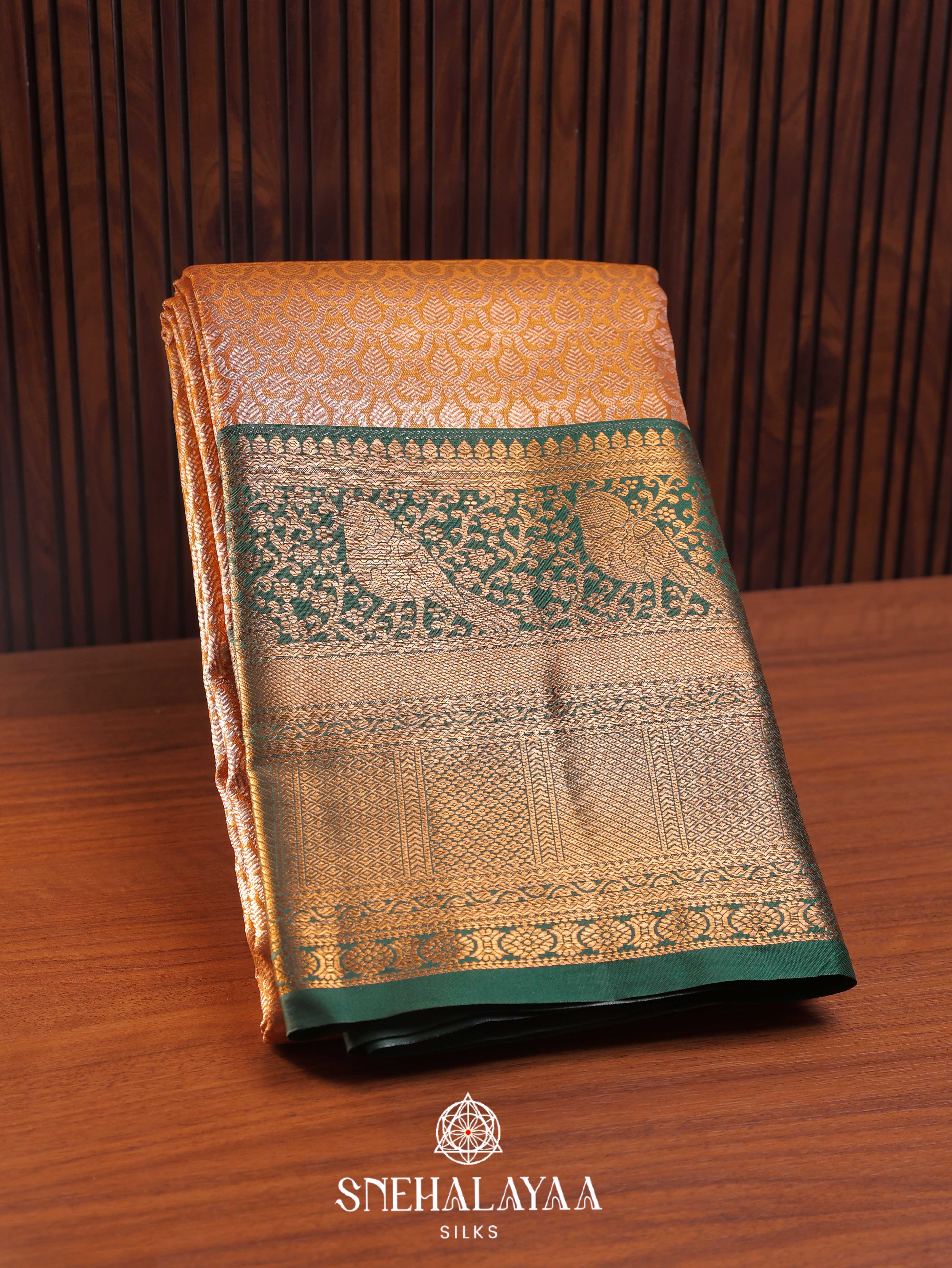 Orange Art Silk Saree