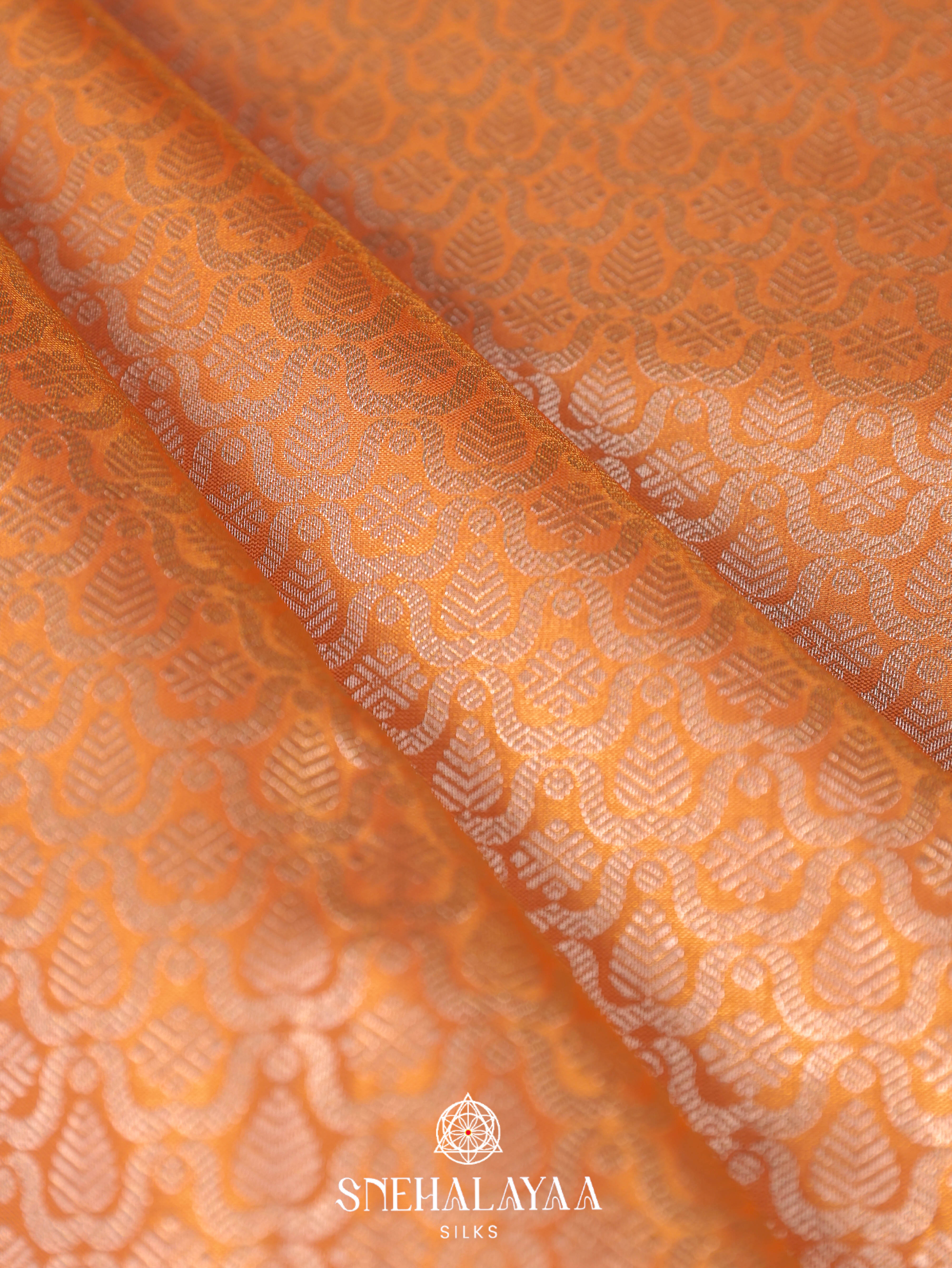 Orange Art Silk Saree