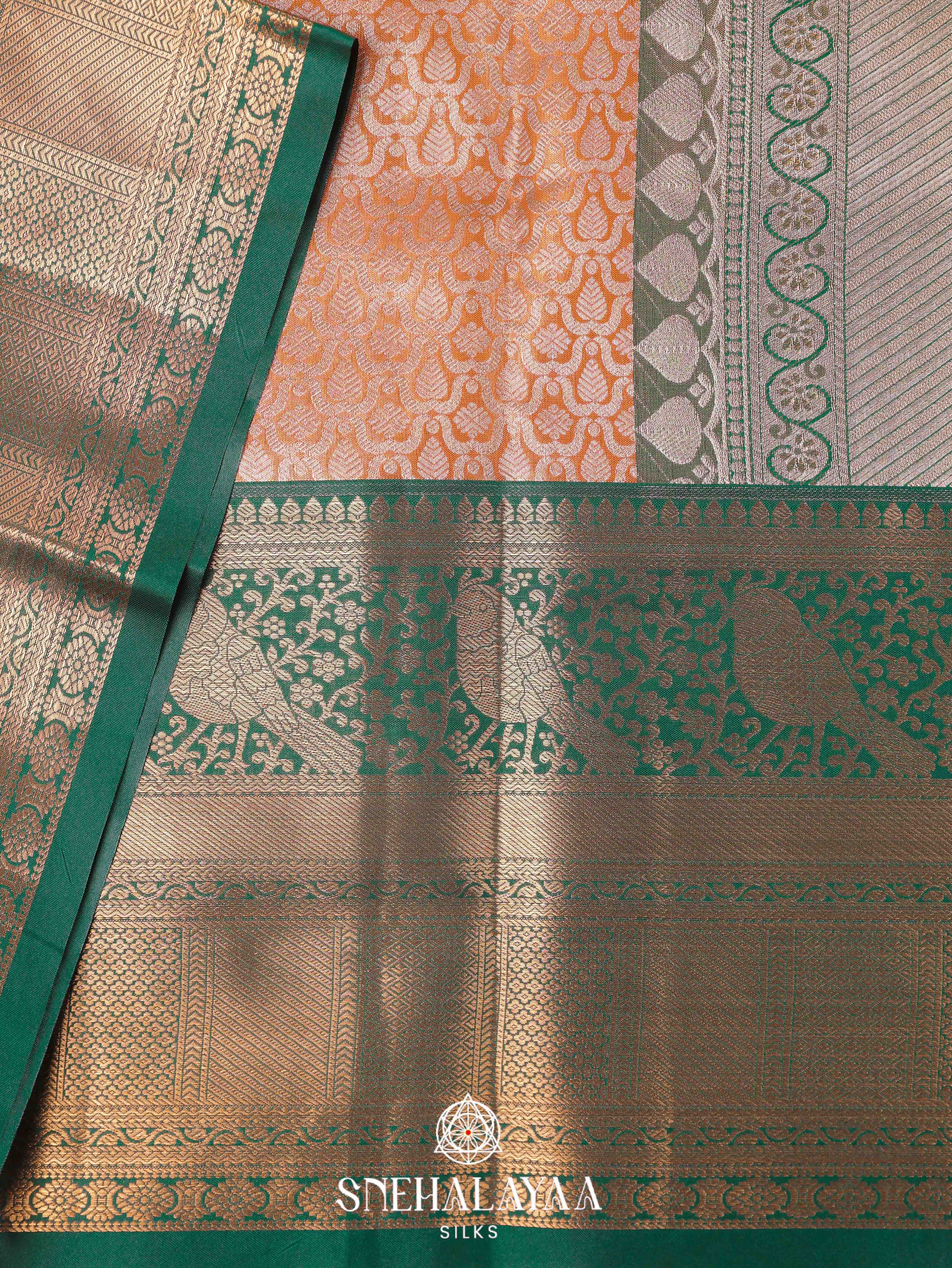 Orange Art Silk Saree