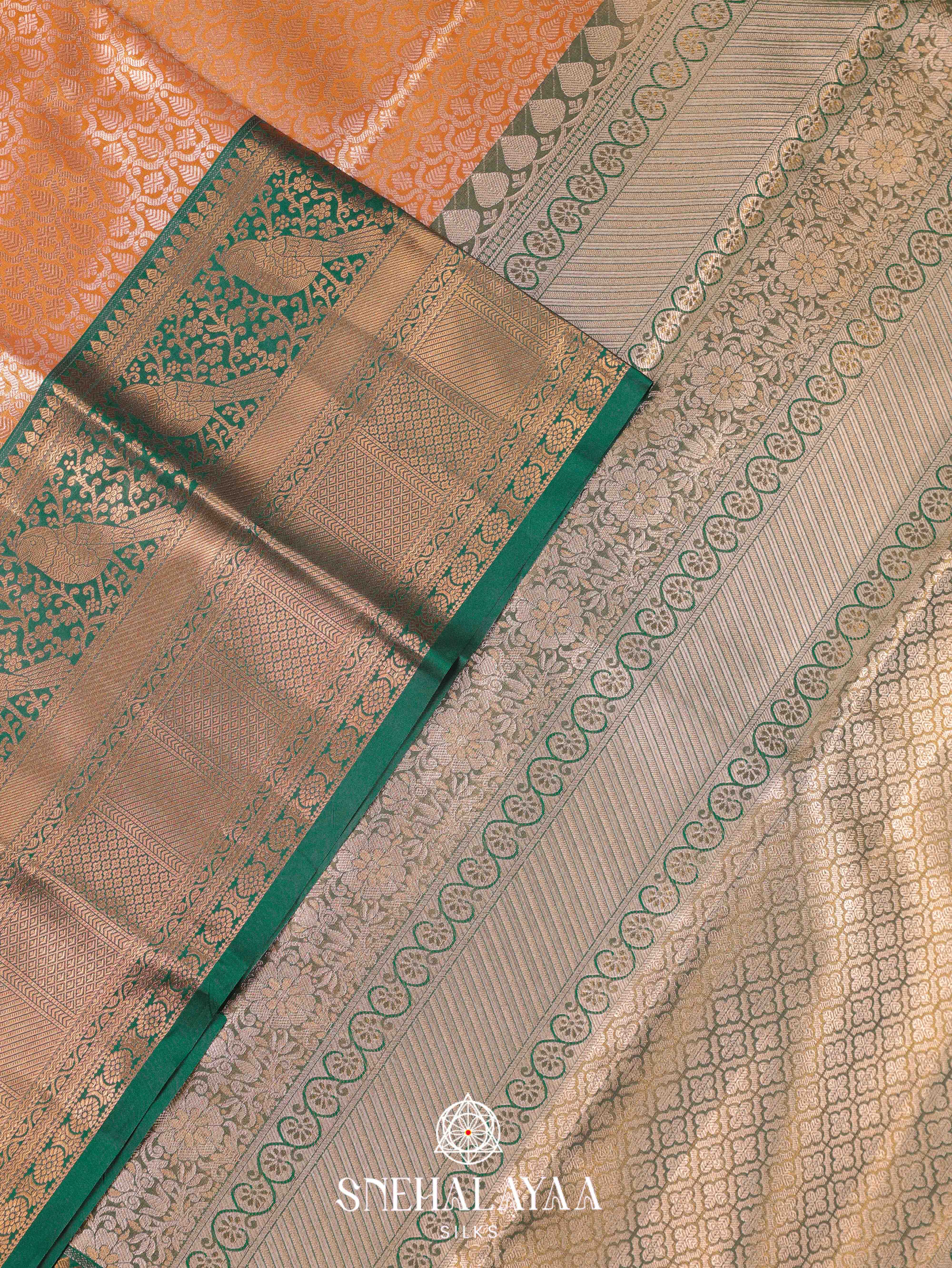 Orange Art Silk Saree