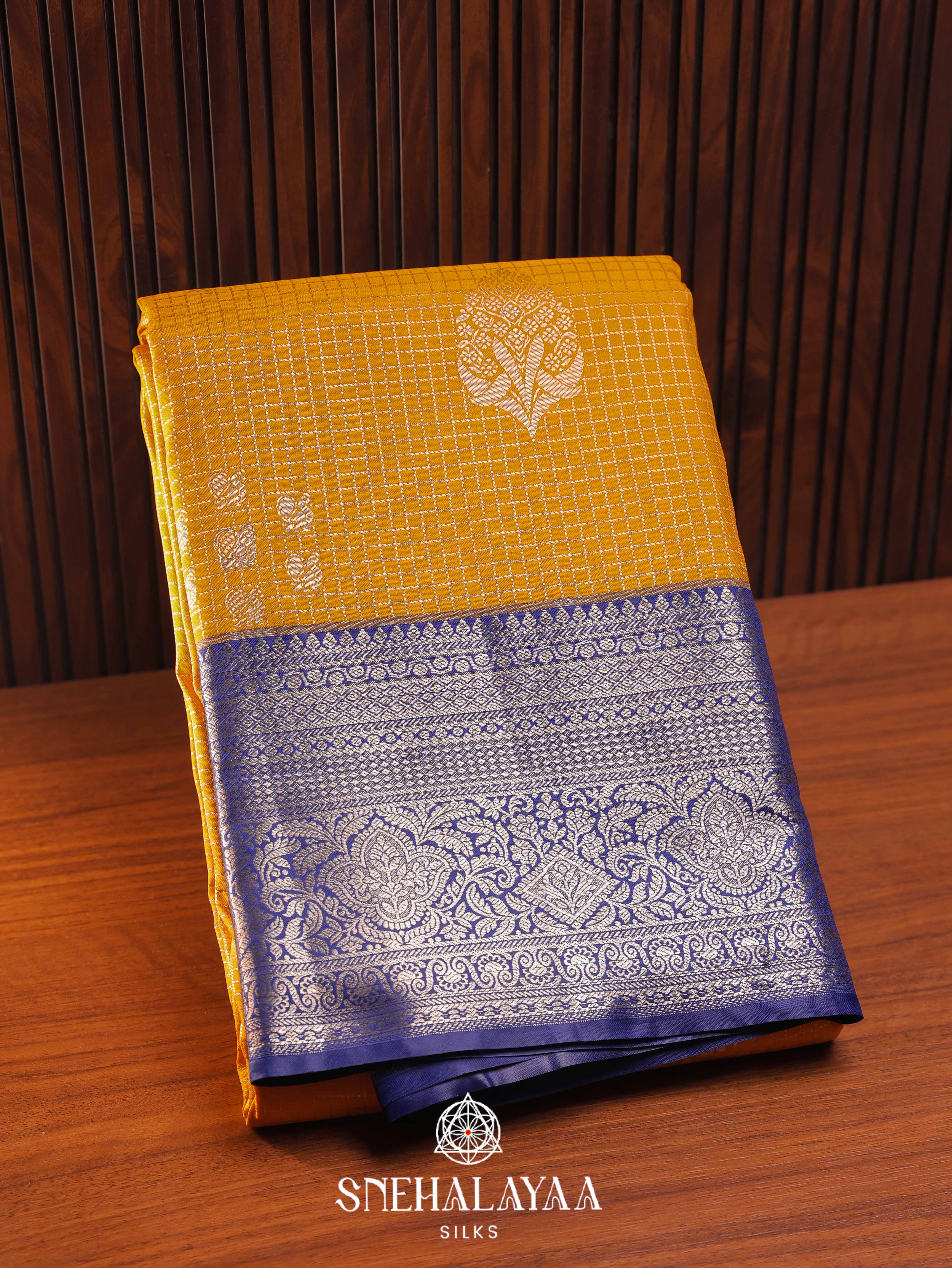 Yellow Art Silk Saree