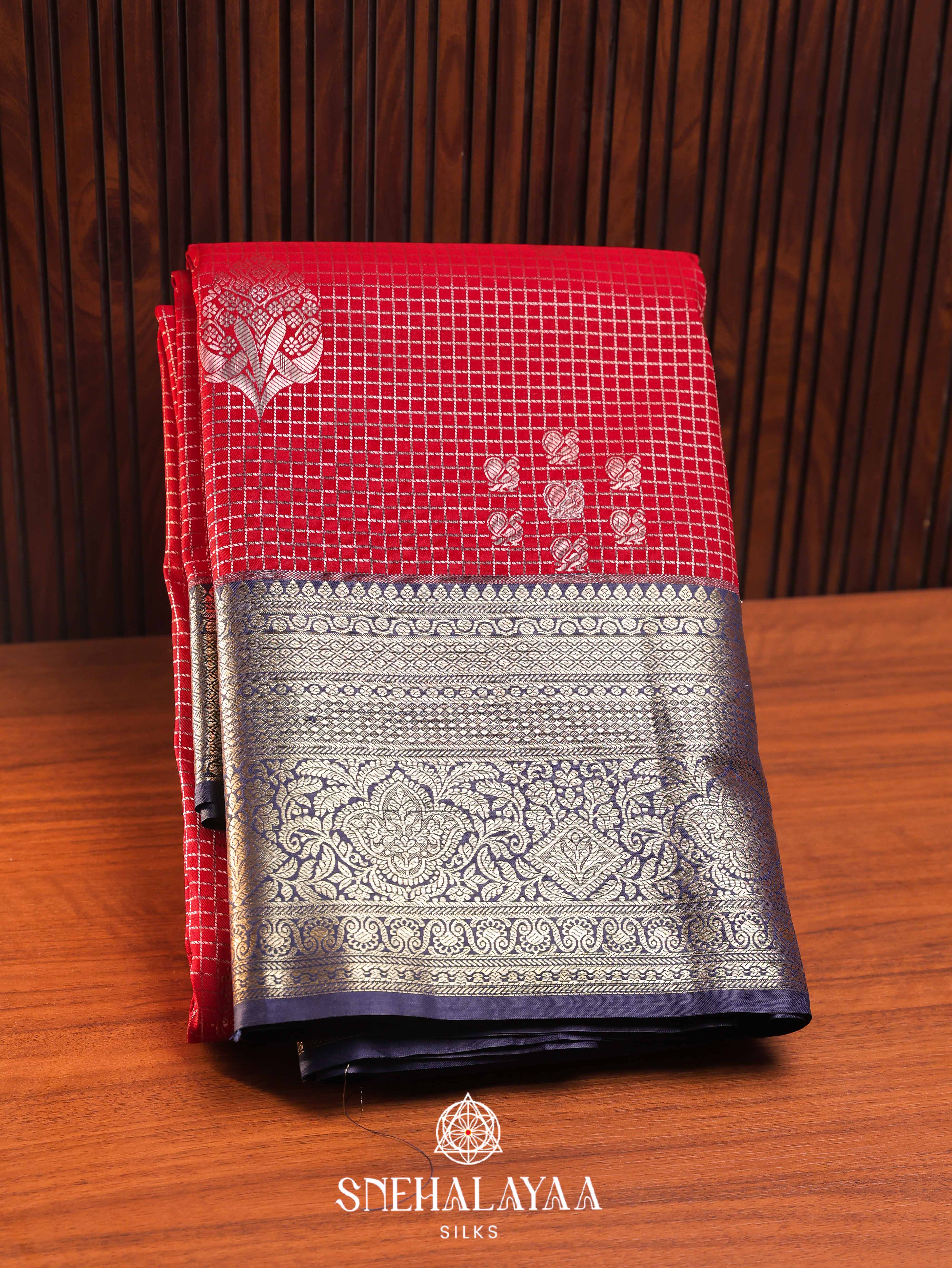 Red Art Silk Saree