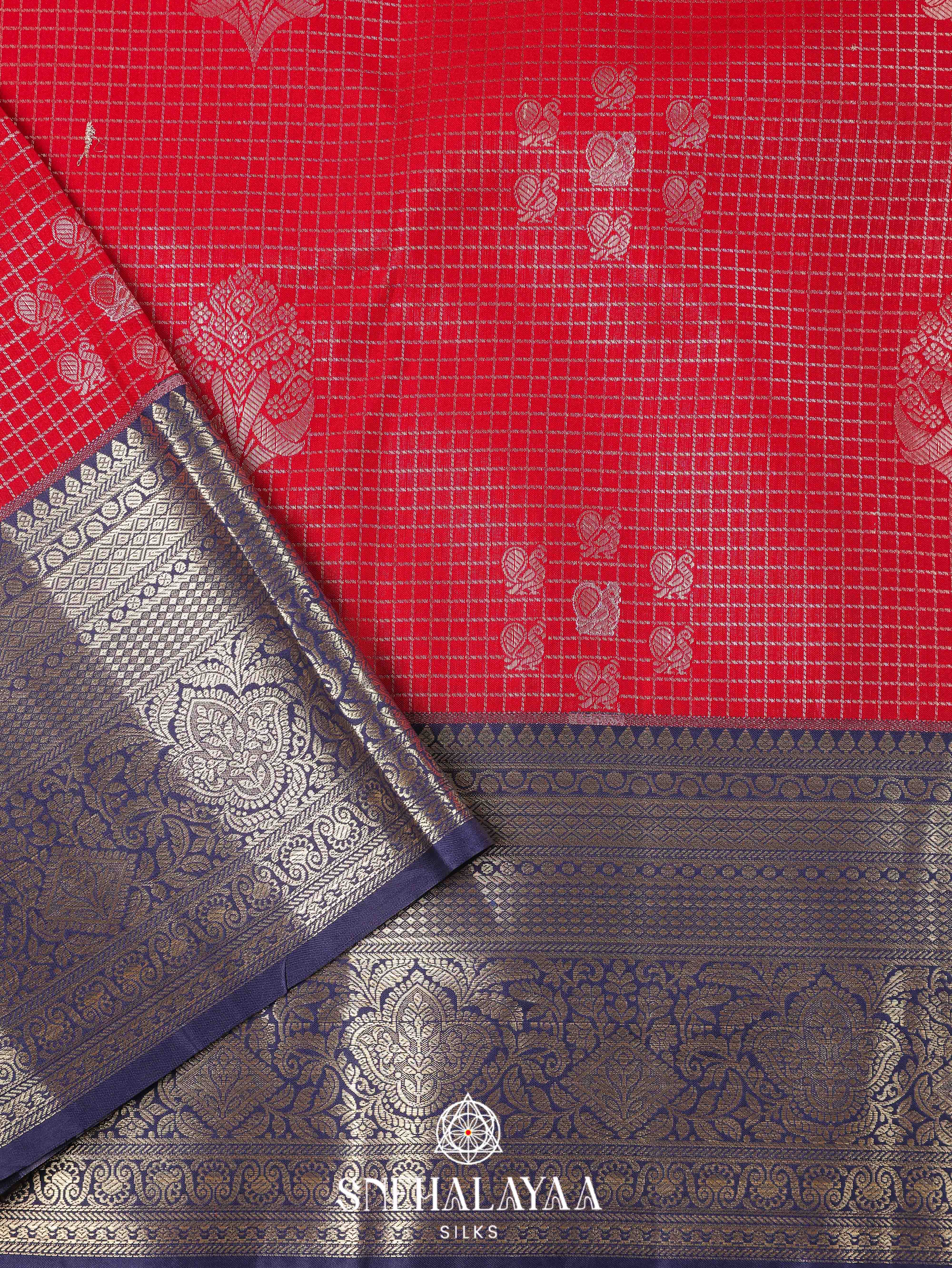 Red Art Silk Saree