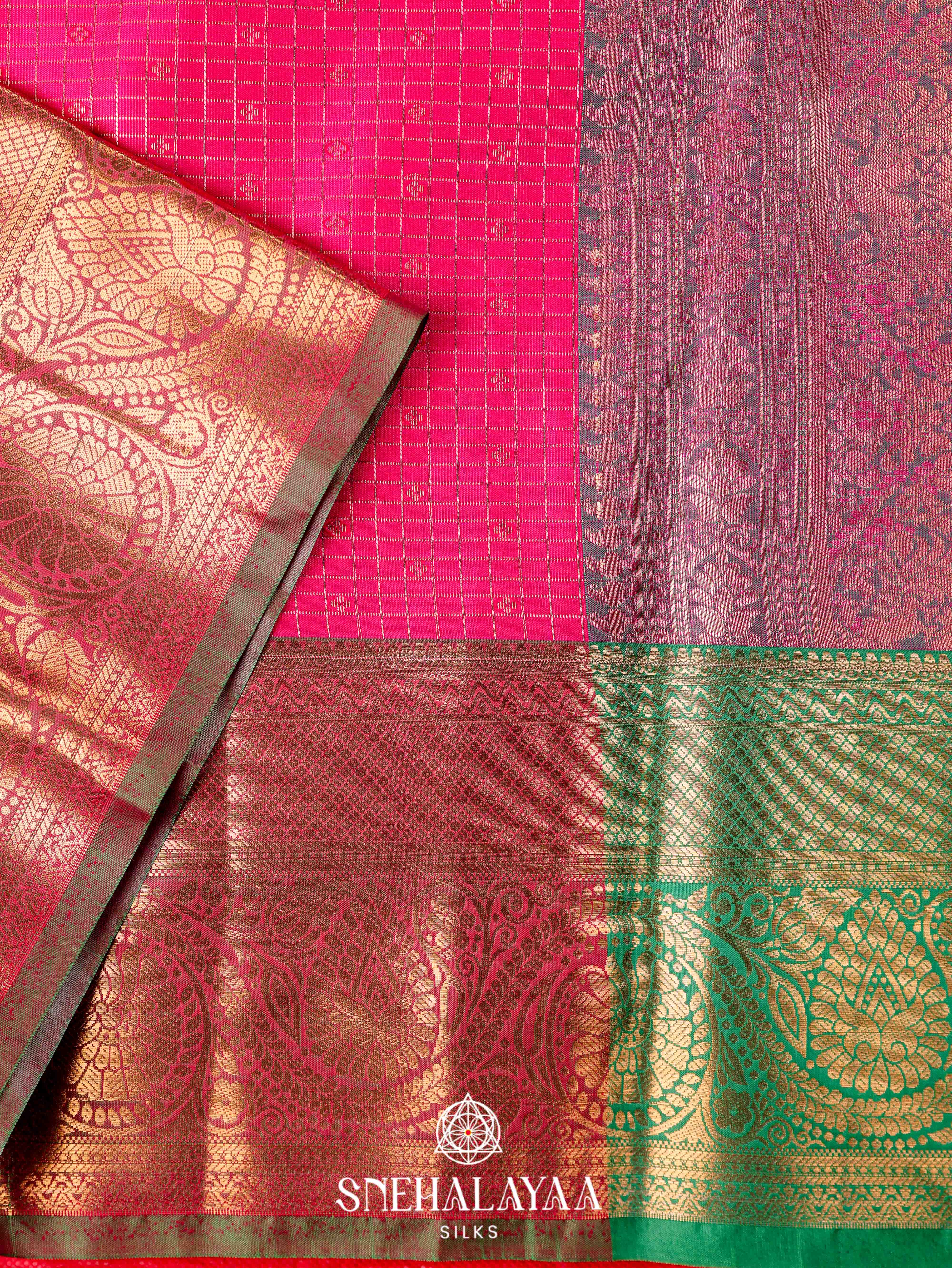 Pink Art Silk Saree