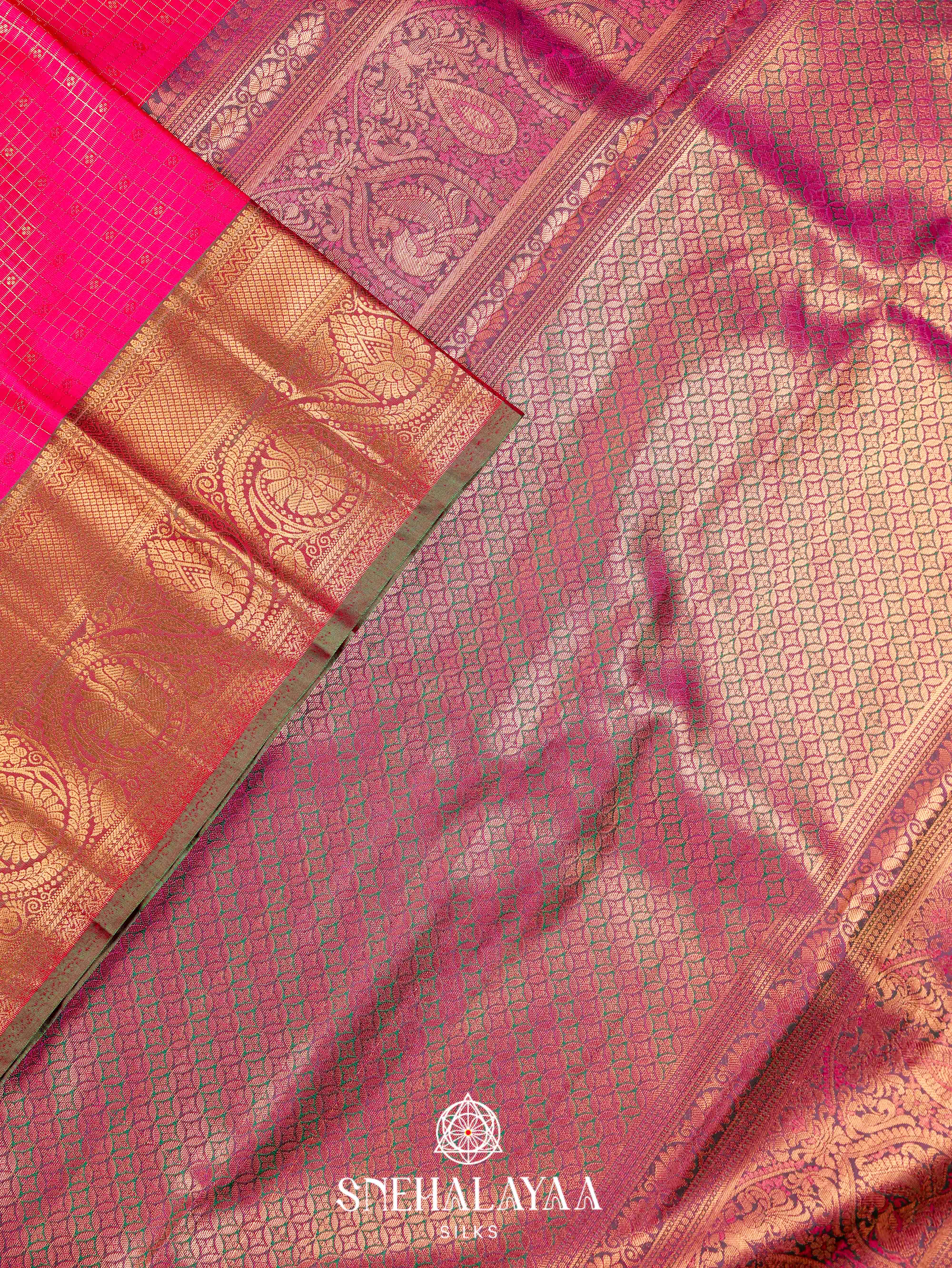 Pink Art Silk Saree