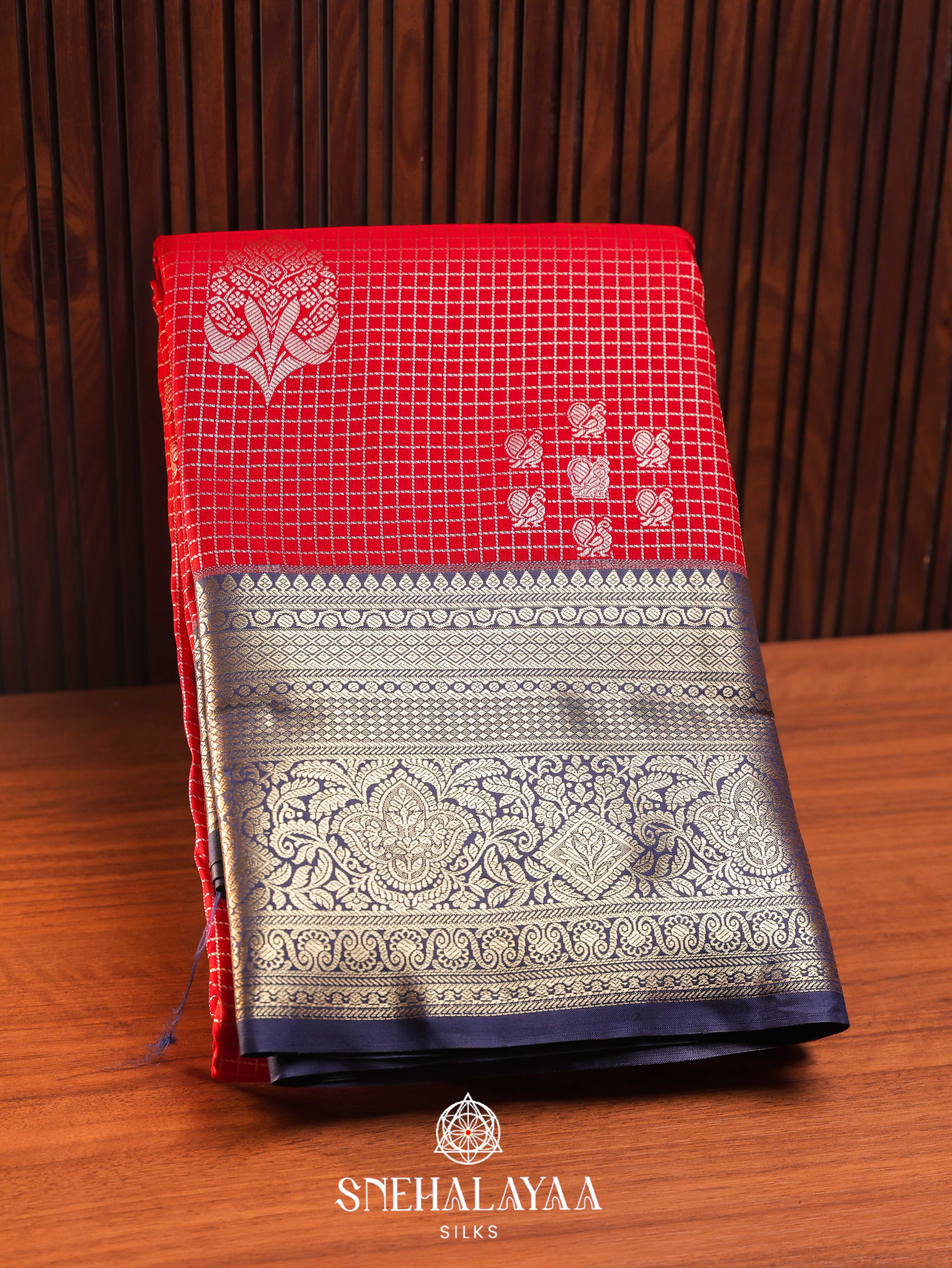 Red Art Silk Saree