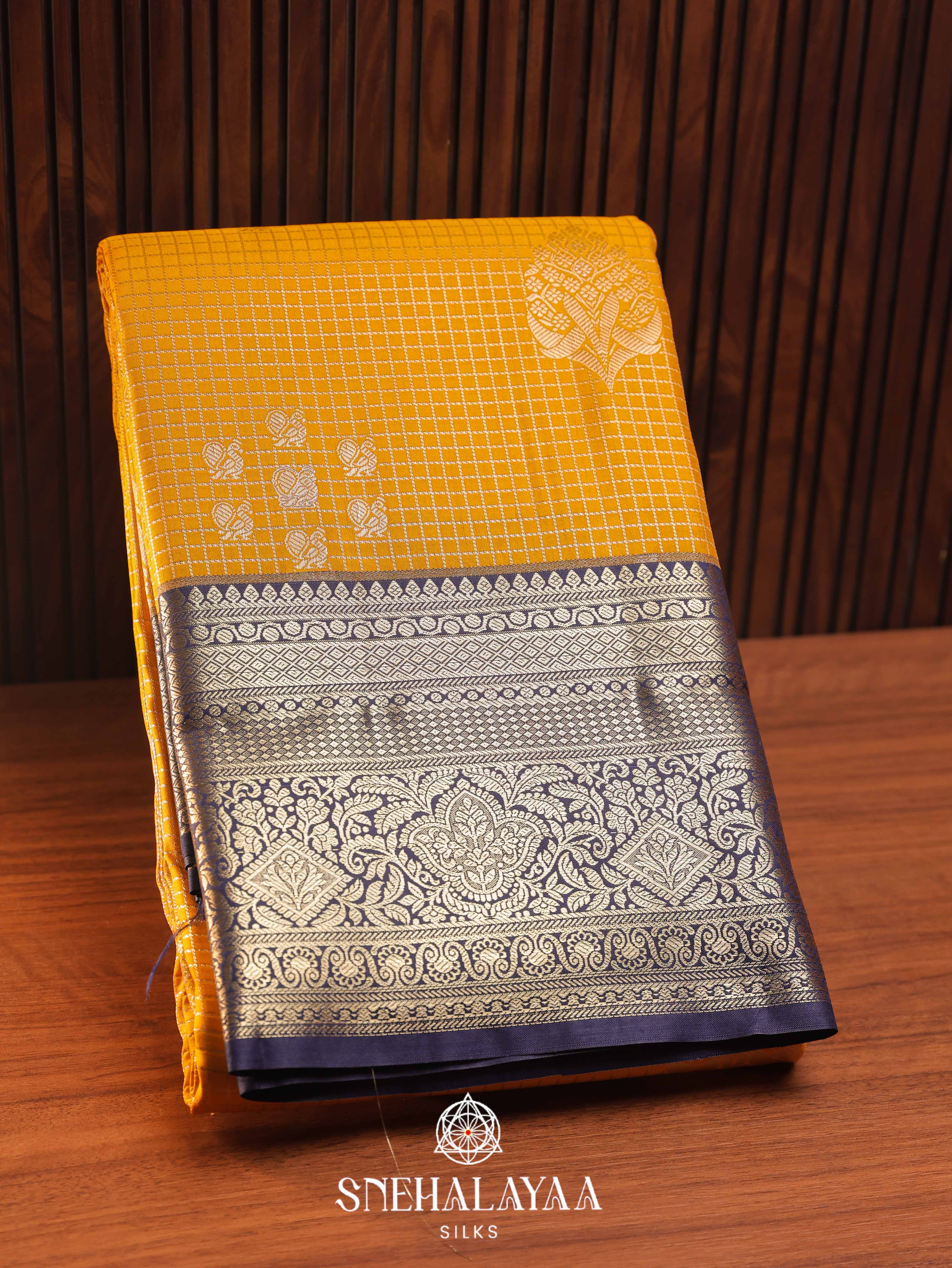 Yellow Art Silk Saree