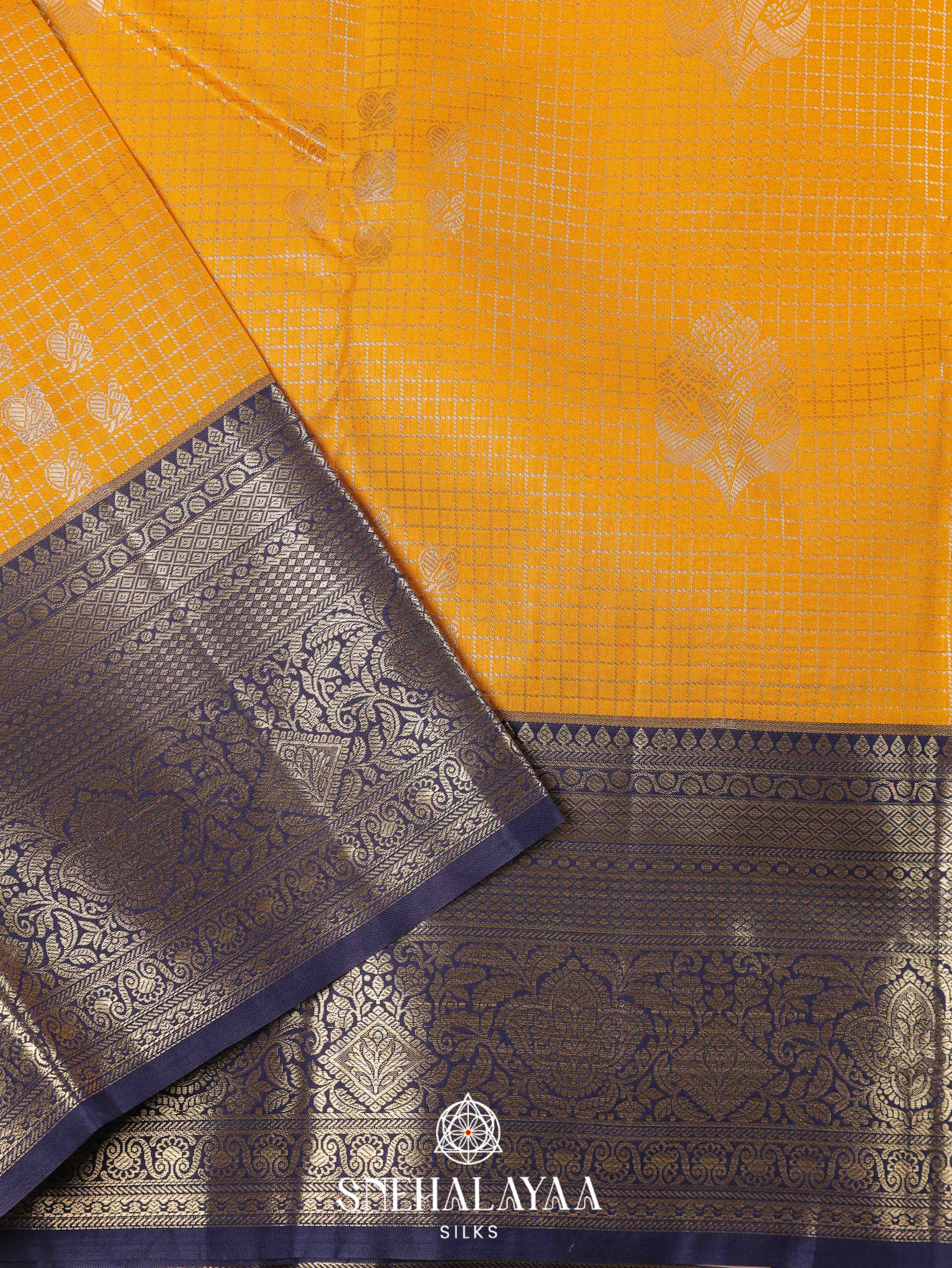 Yellow Art Silk Saree