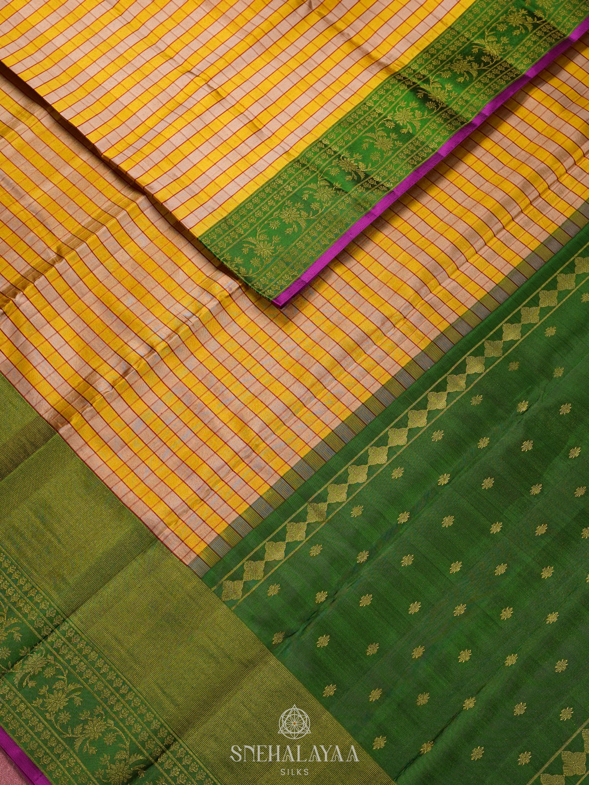 Yellow  Kanjivaram Silk Saree