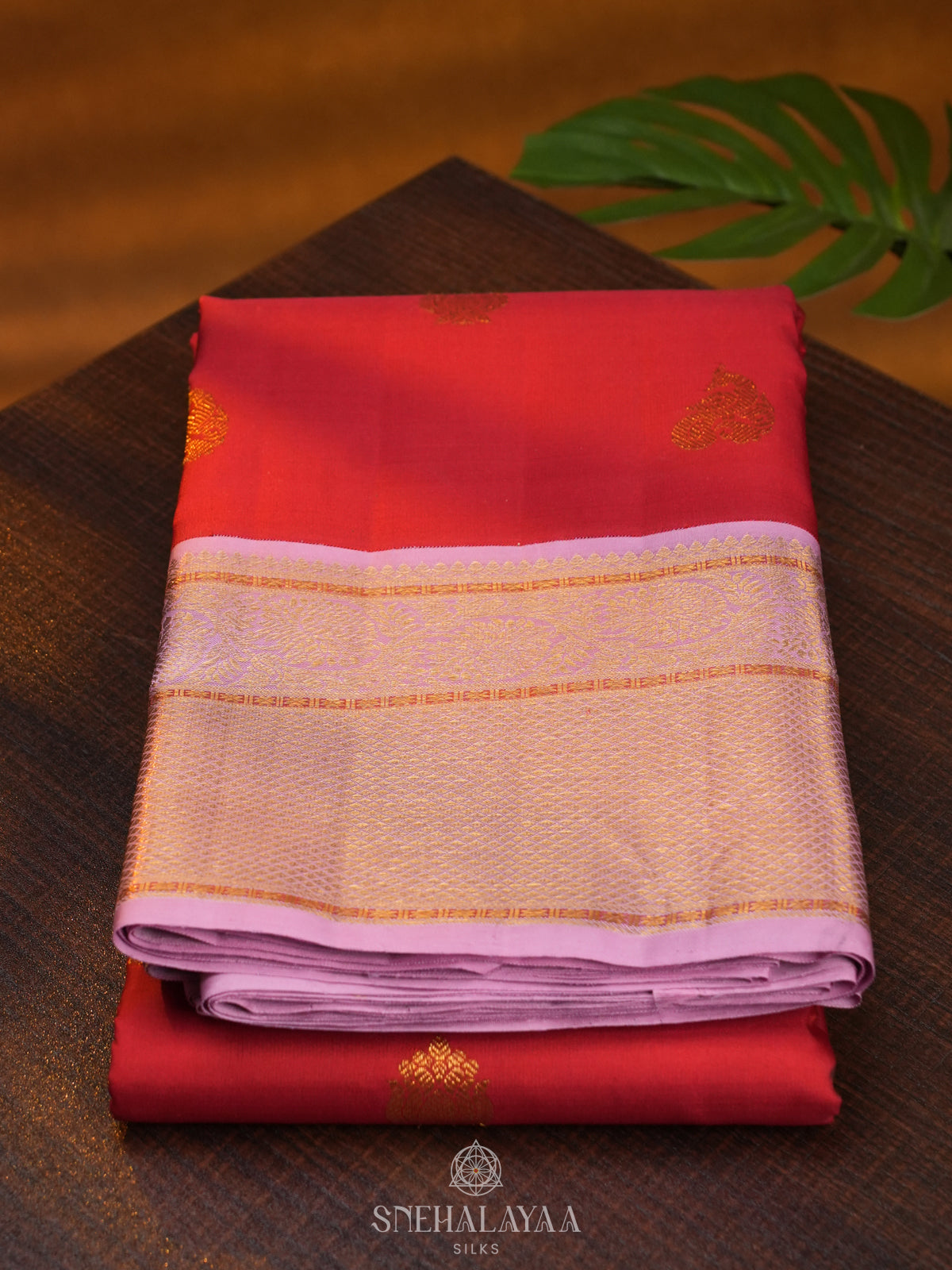 Ruby Red Kanjivaram Silk Saree