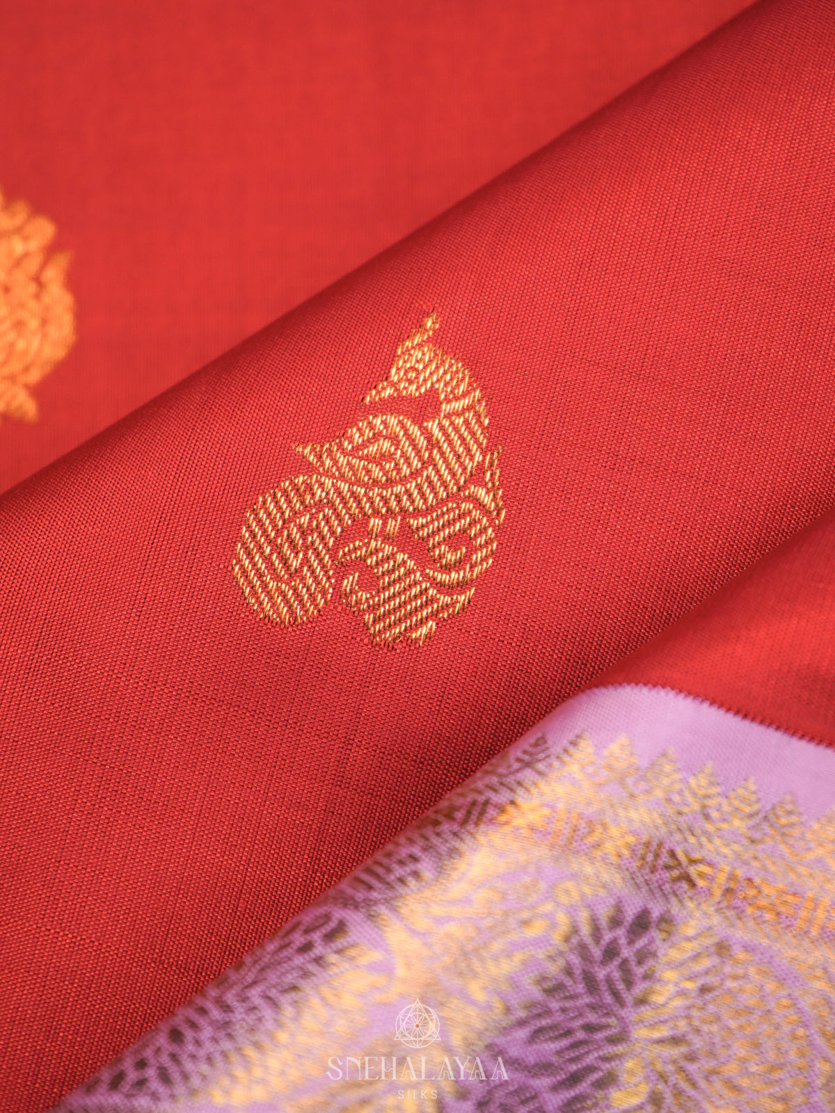 Ruby Red Kanjivaram Silk Saree