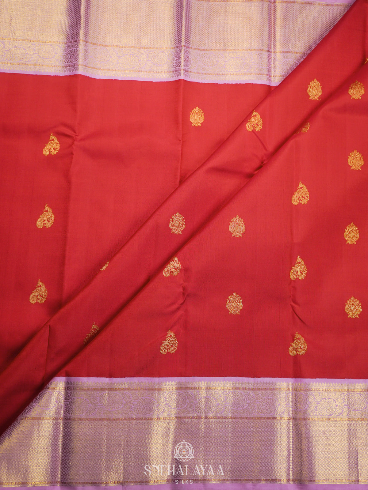 Ruby Red Kanjivaram Silk Saree