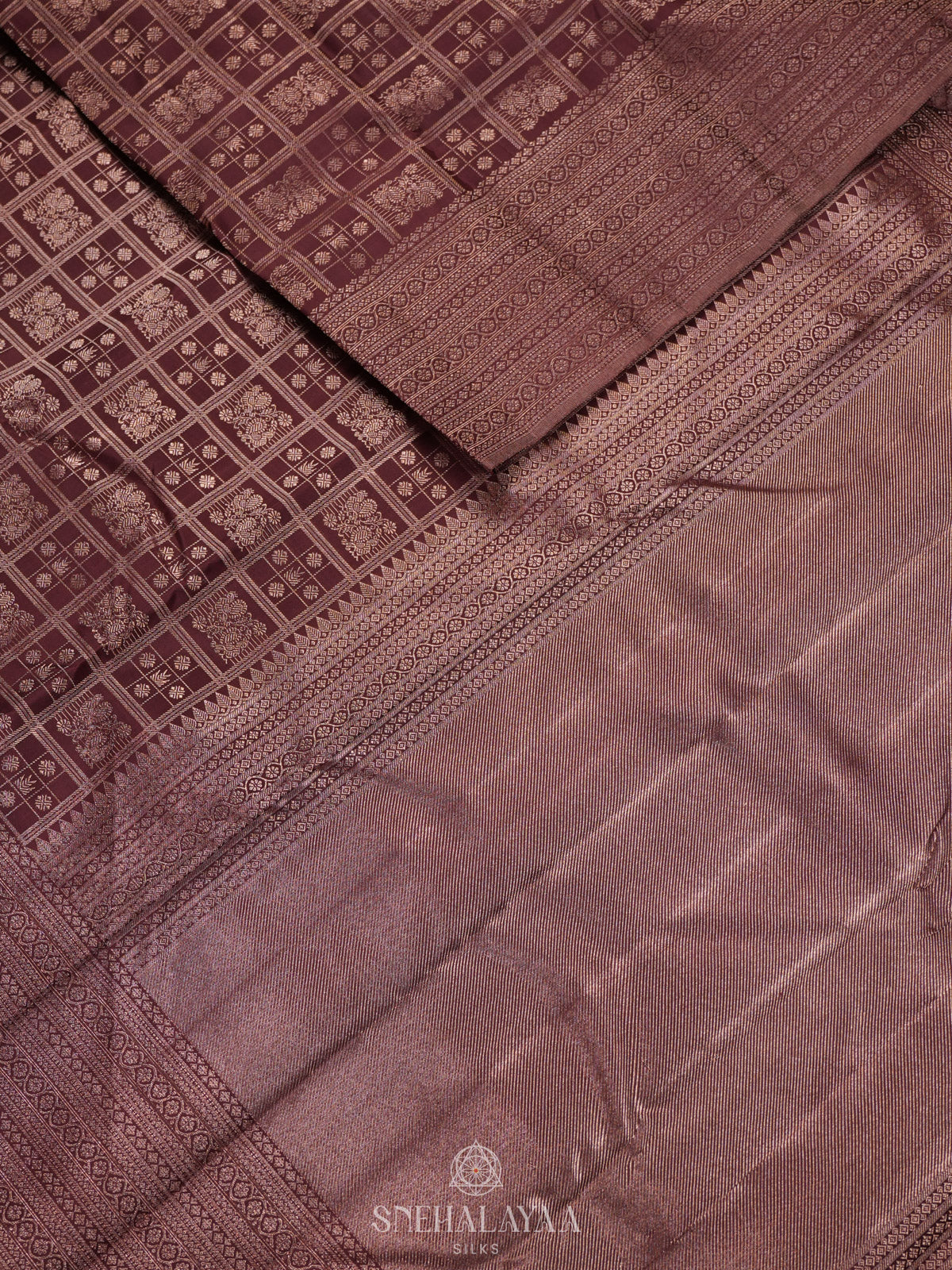 Brown Kanjivaram Silk Saree
