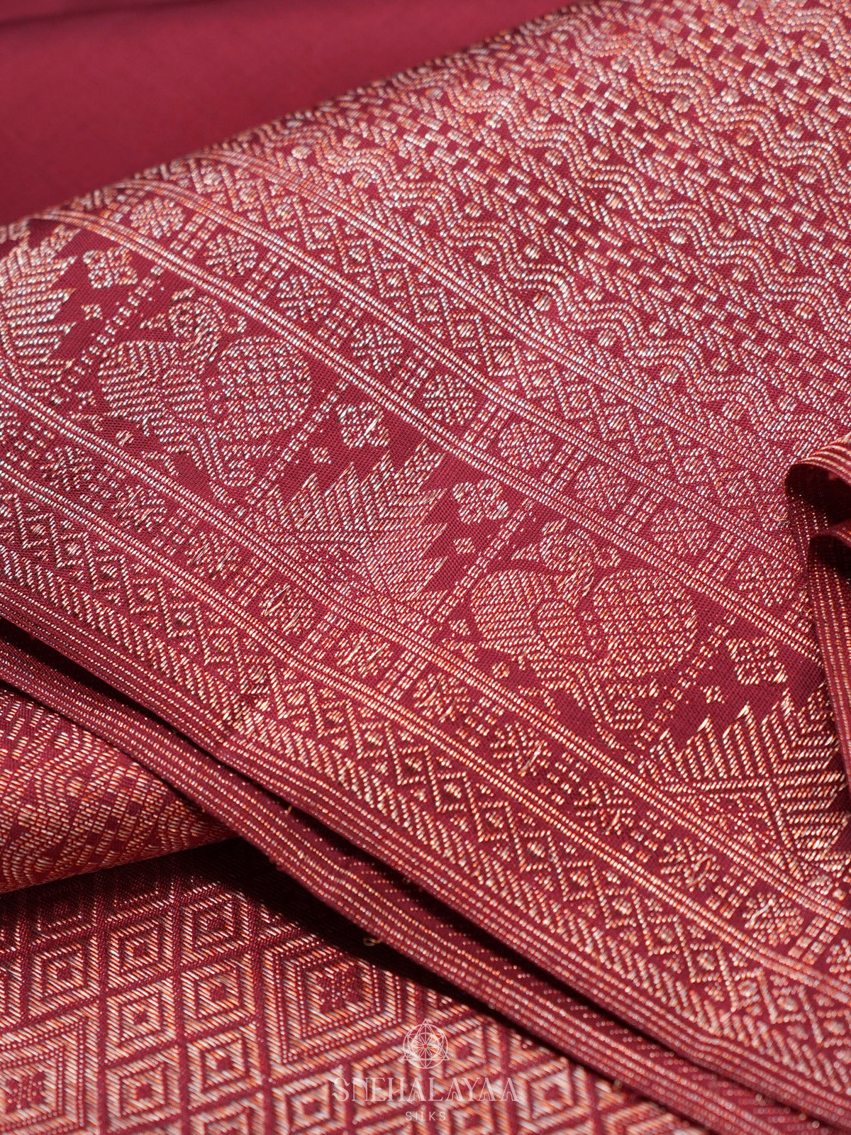 Maroon Kanjivaram Silk Saree