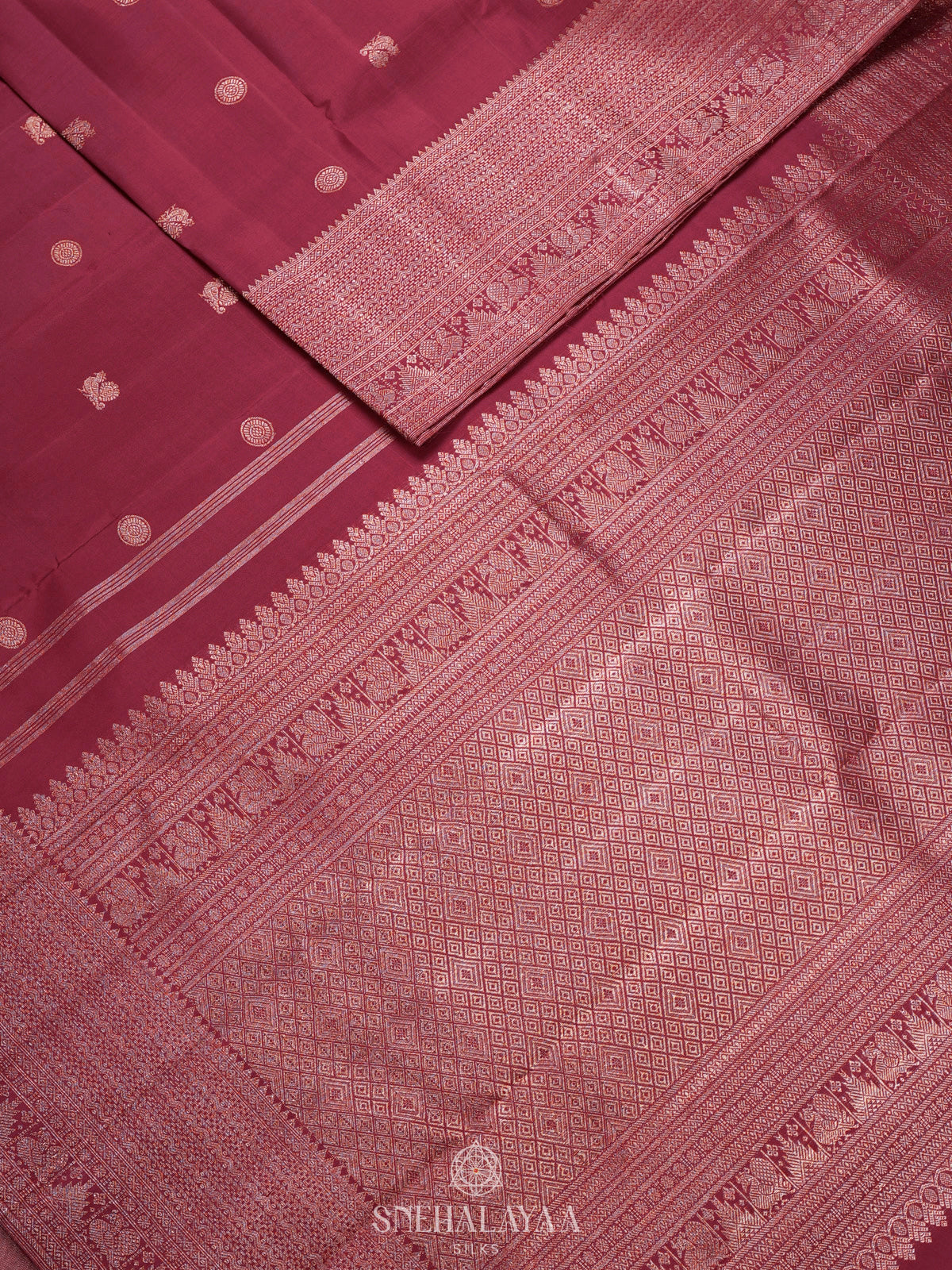 Maroon Kanjivaram Silk Saree