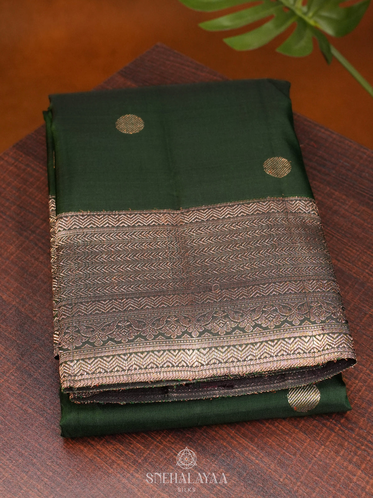 Forest Green Kanjivaram Silk Saree