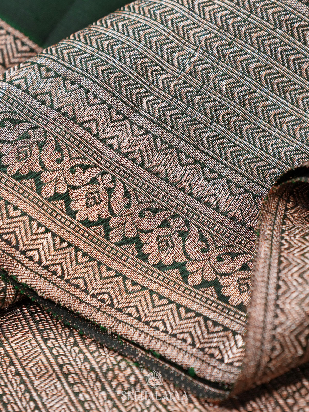 Forest Green Kanjivaram Silk Saree