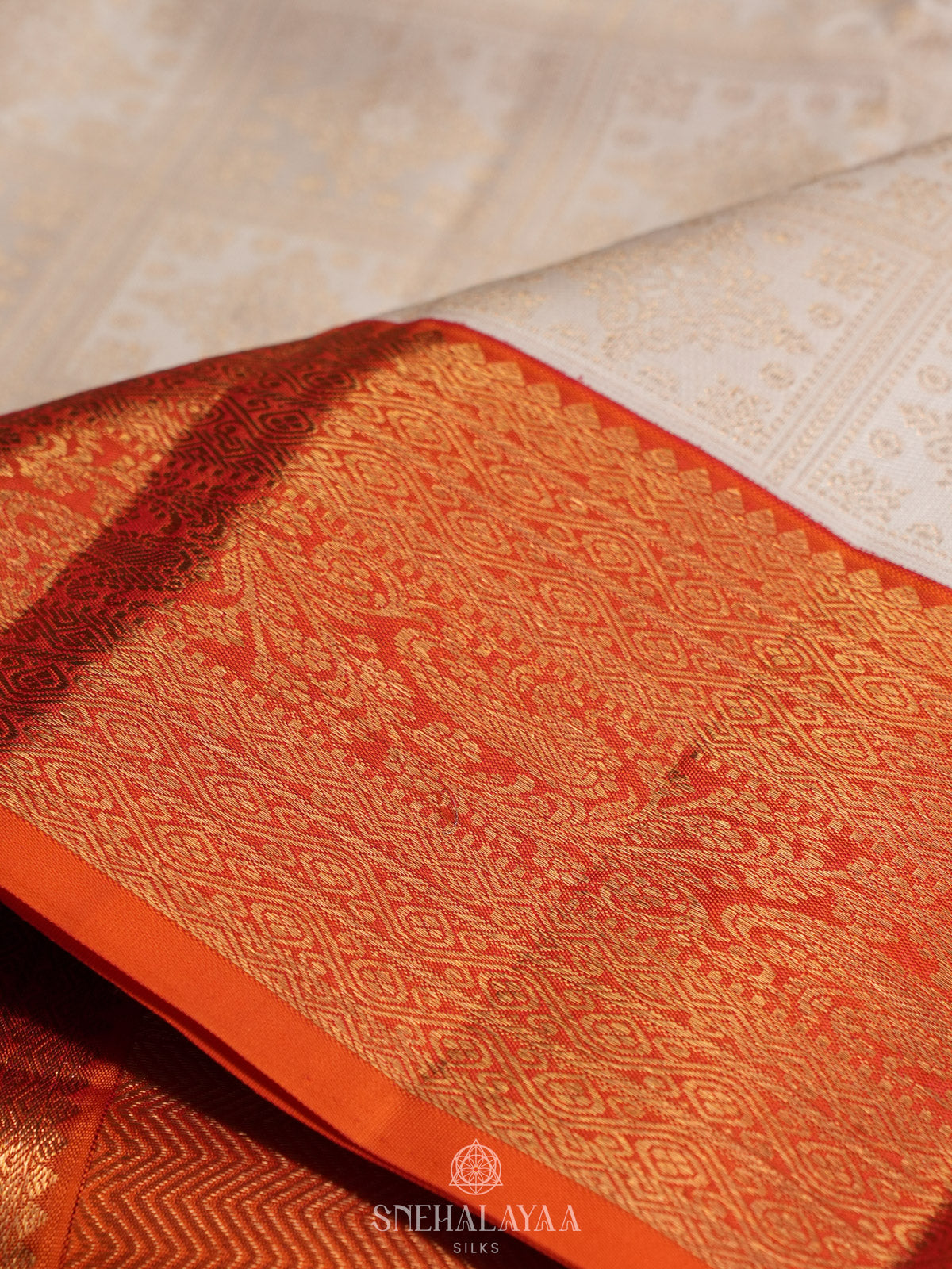 White Kanjivaram Silk Saree