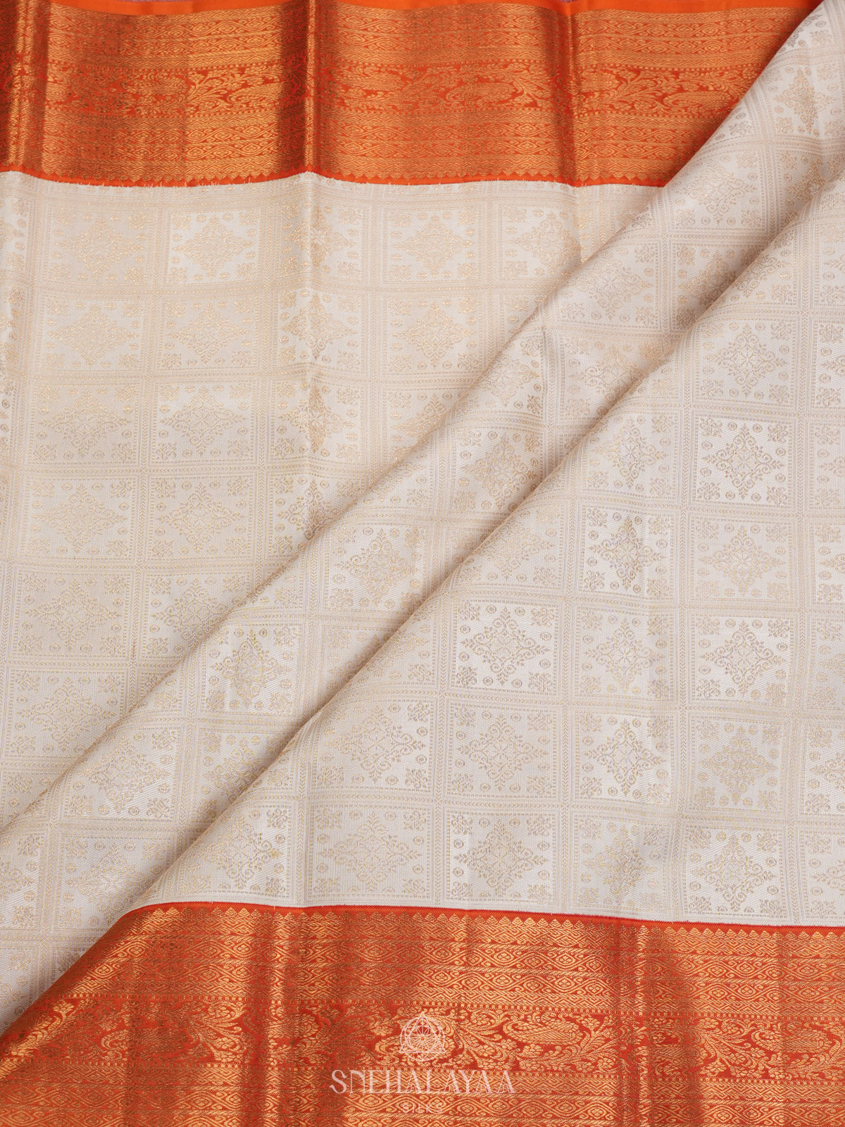 White Kanjivaram Silk Saree