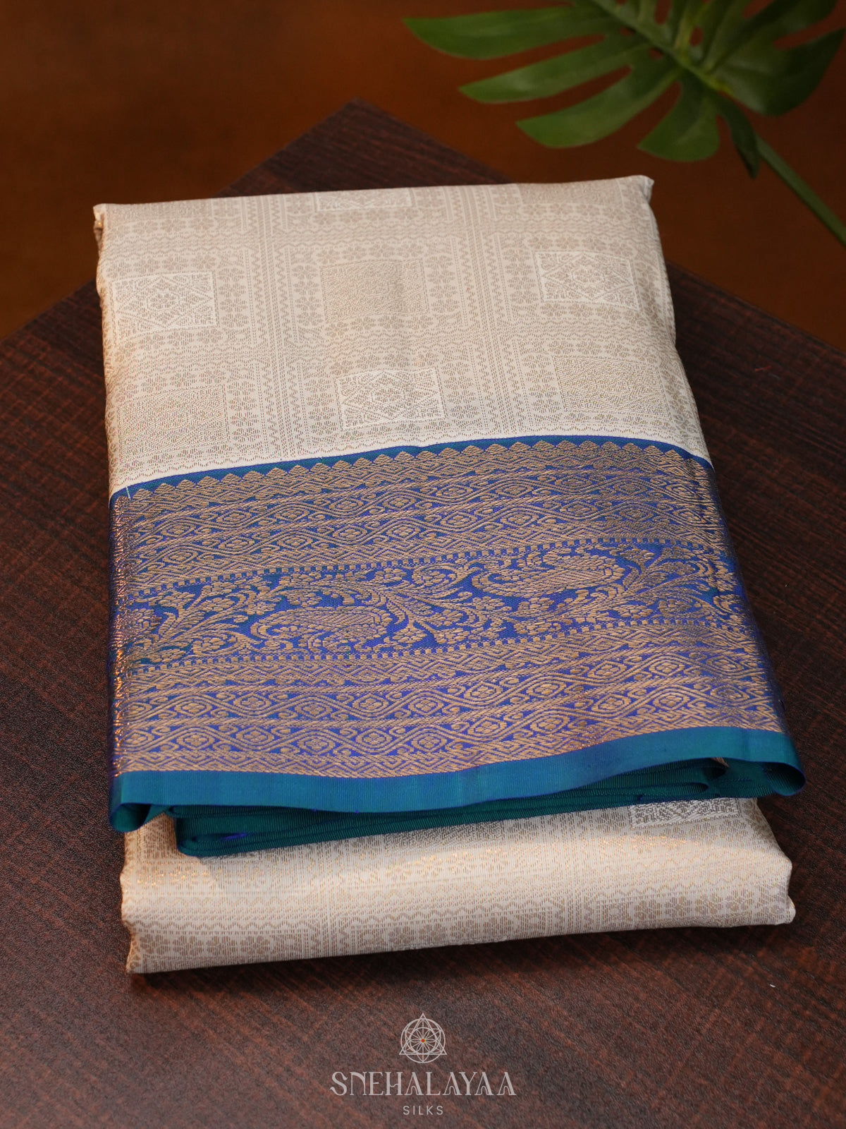 White Kanjivaram Silk Saree