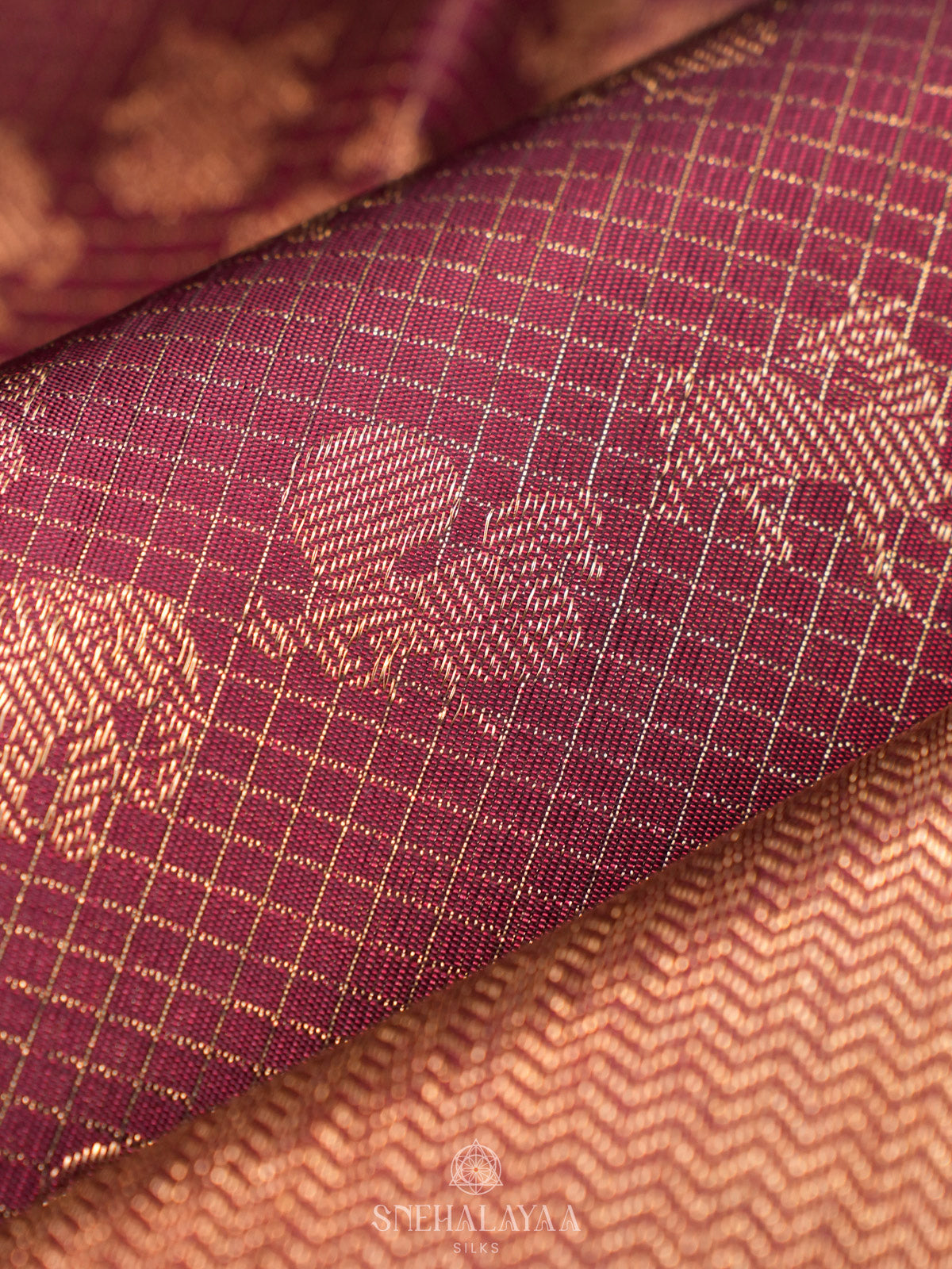 Burgundy Kanjivaram Silk Saree