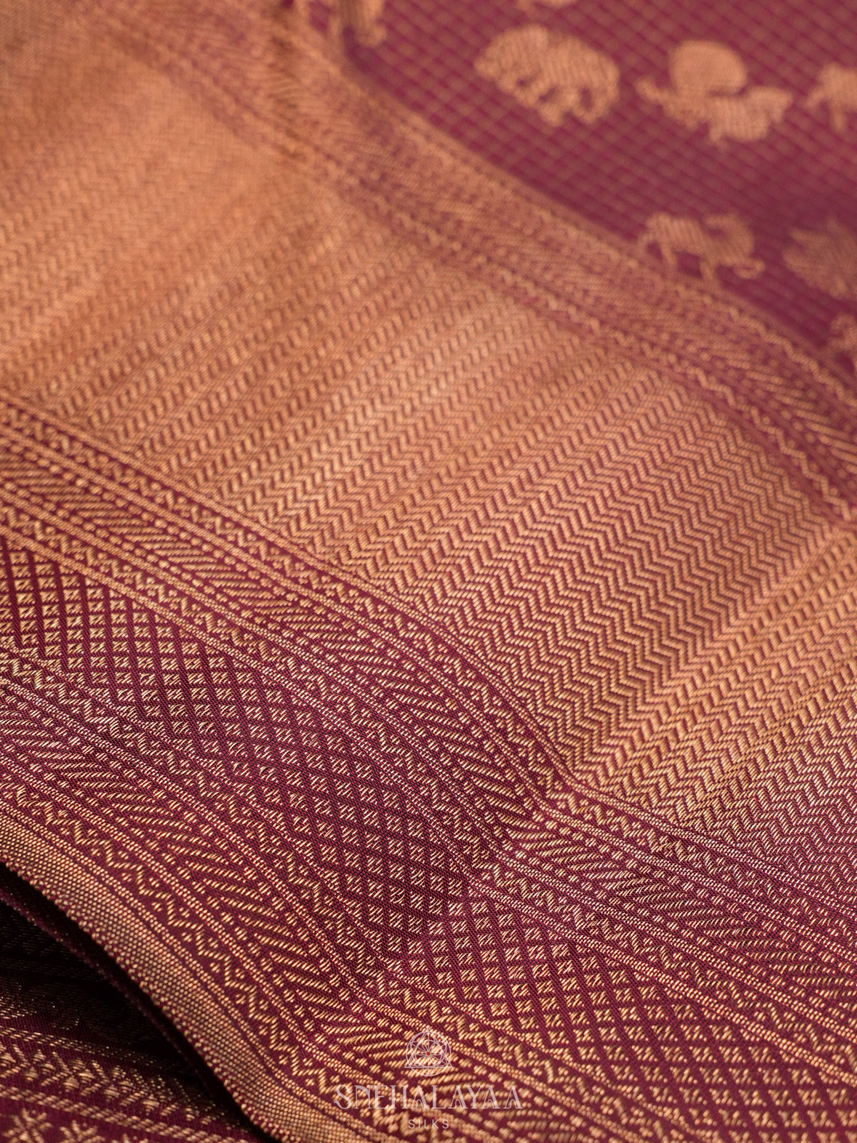 Burgundy Kanjivaram Silk Saree