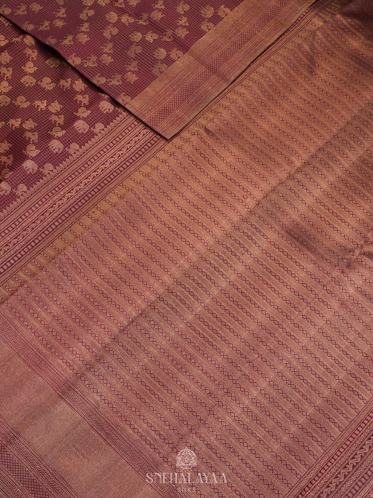 Burgundy Kanjivaram Silk Saree