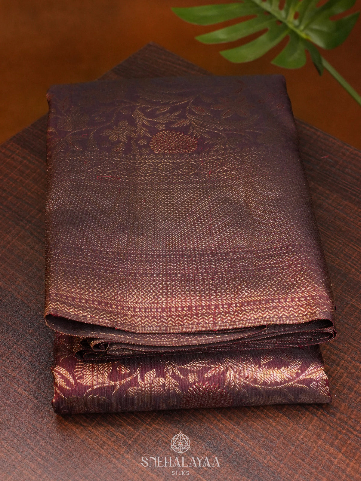 Brown Kanjivaram Silk Saree