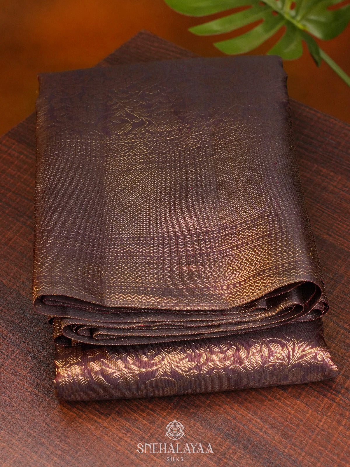 Brown Kanjivaram Silk Saree