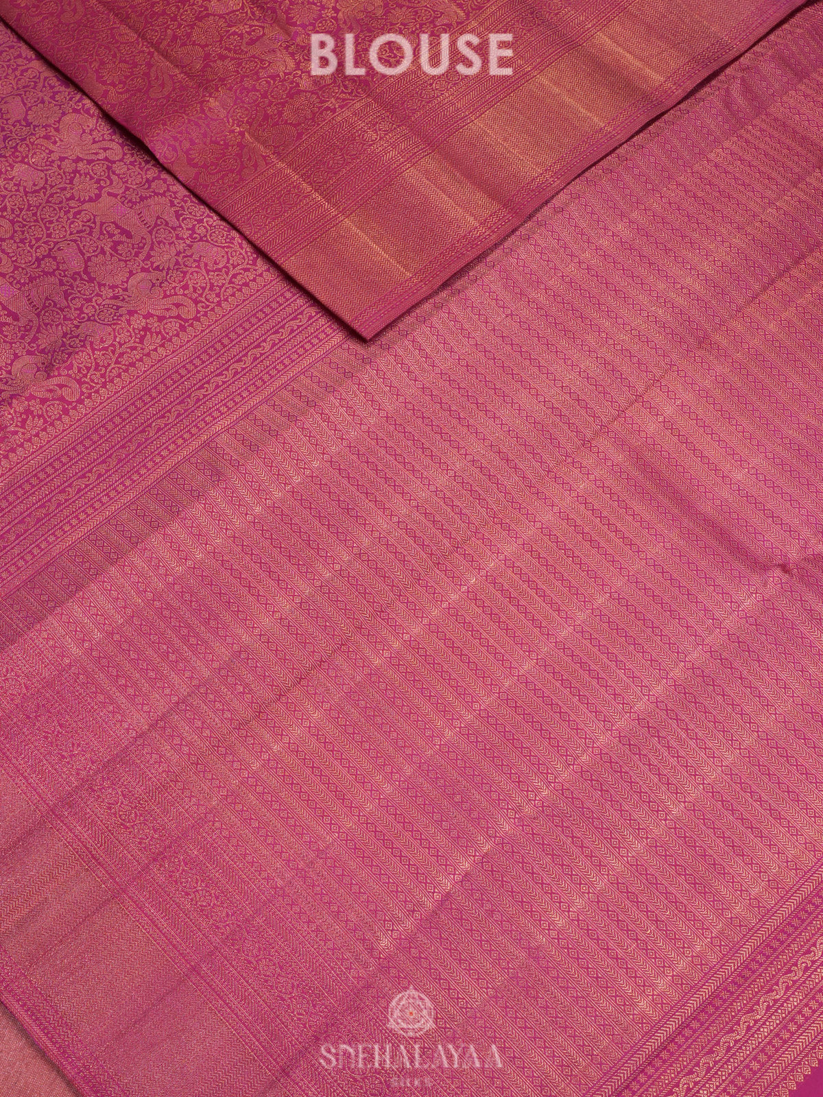 Wine Red Kanjivaram Silk Saree