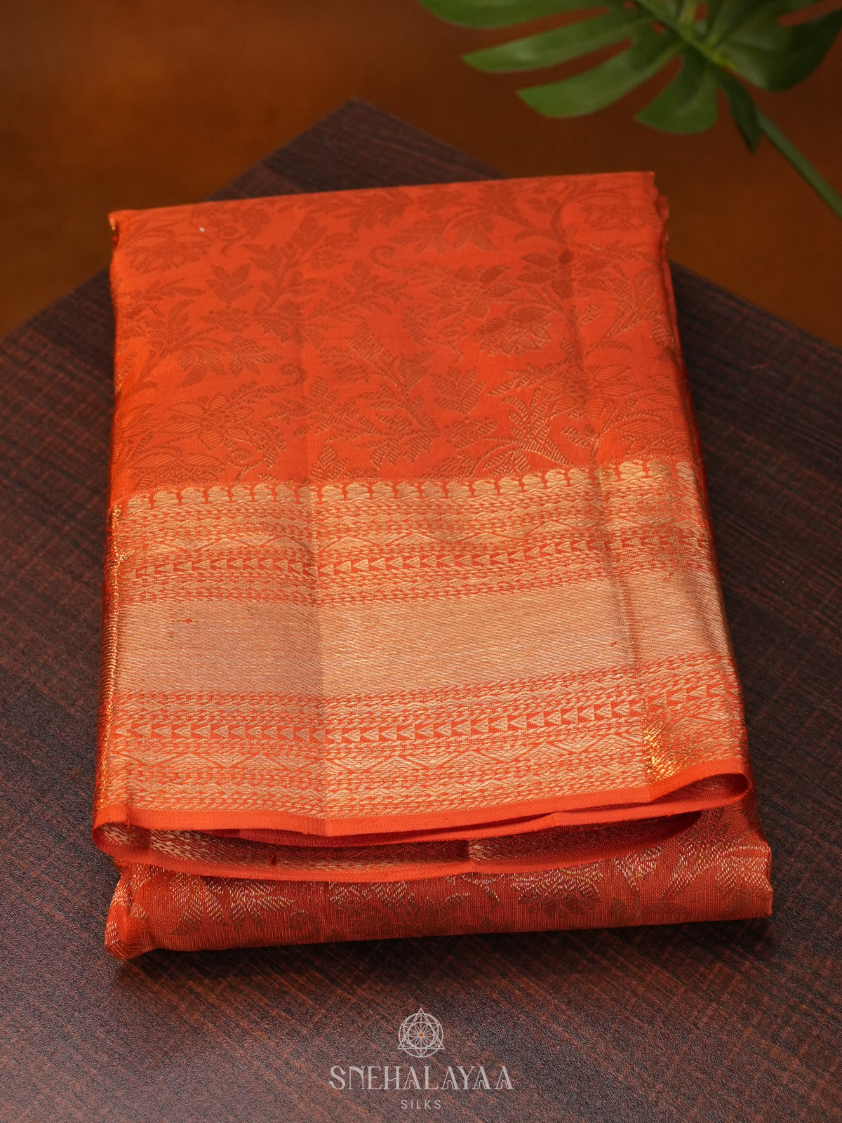 Orange Kanjivaram Silk Saree