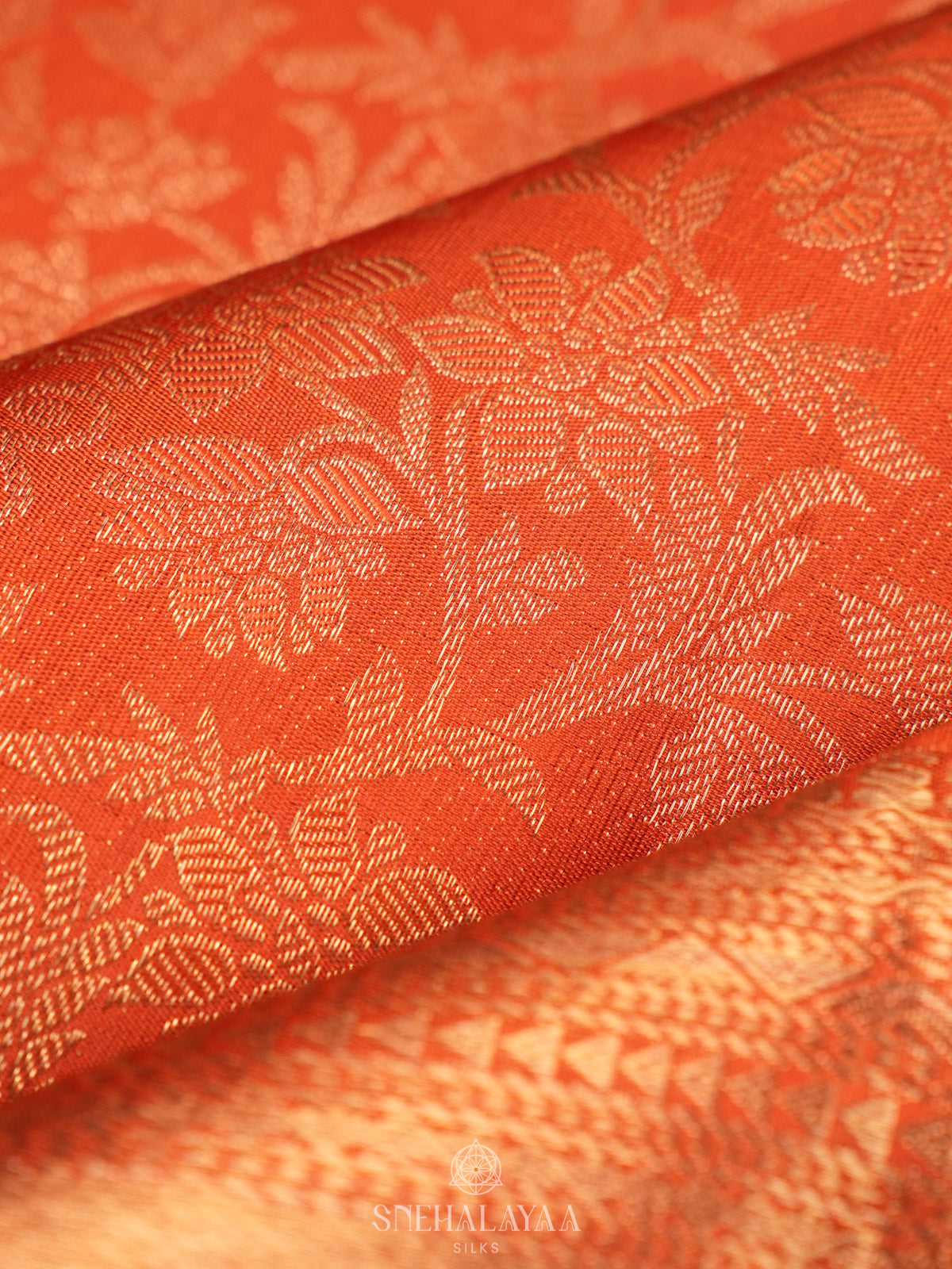 Orange Kanjivaram Silk Saree