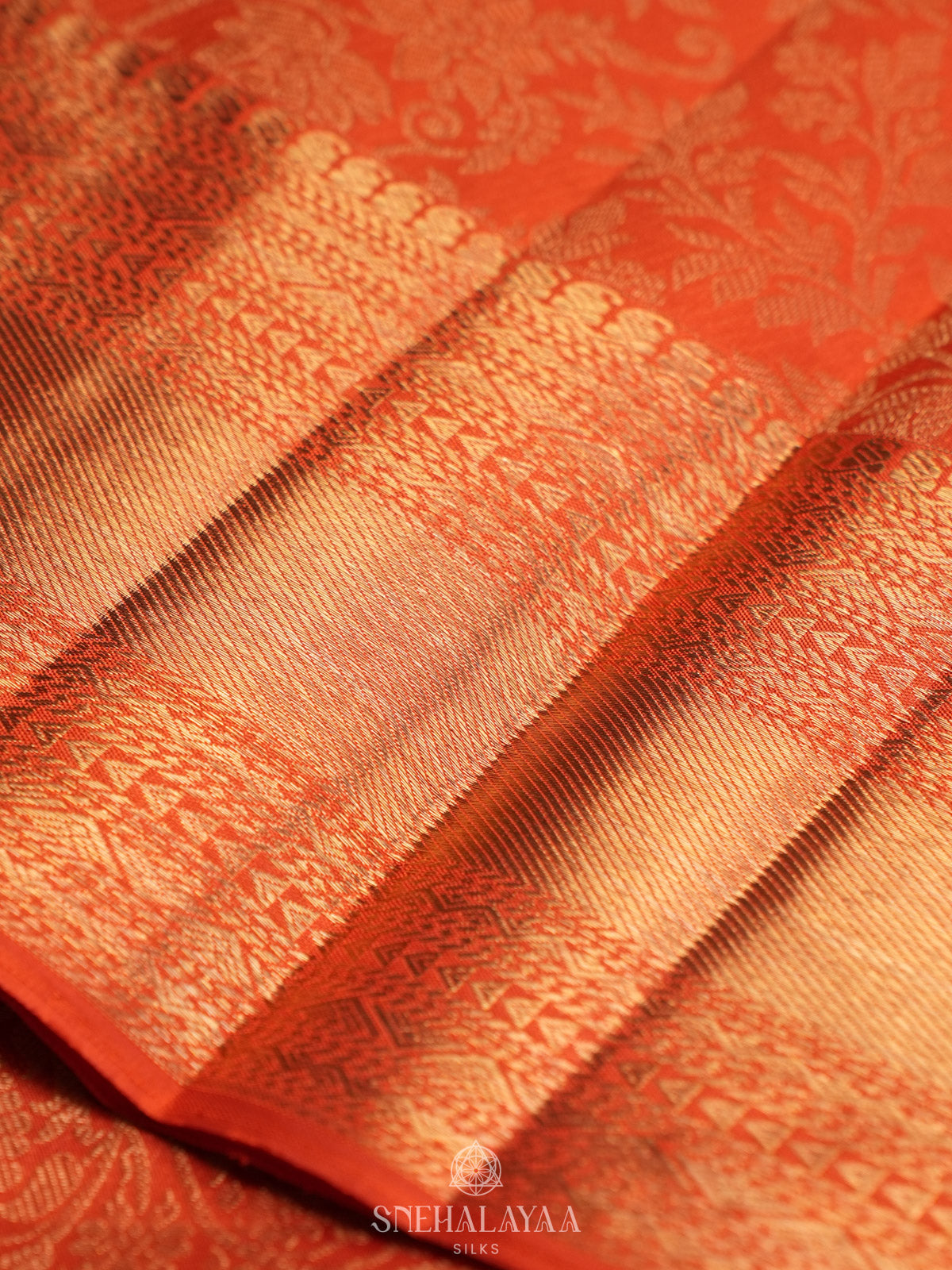 Orange Kanjivaram Silk Saree