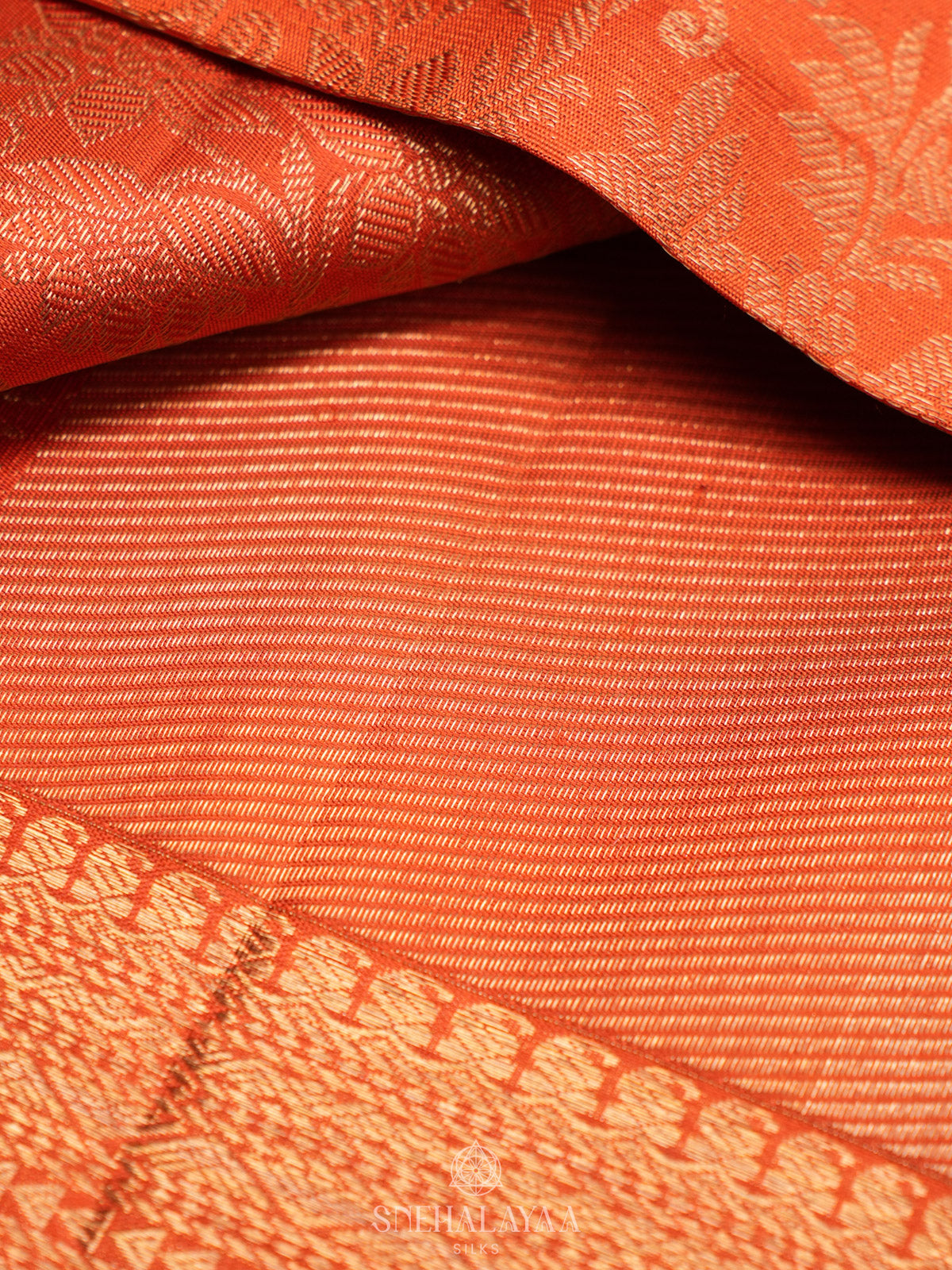 Orange Kanjivaram Silk Saree