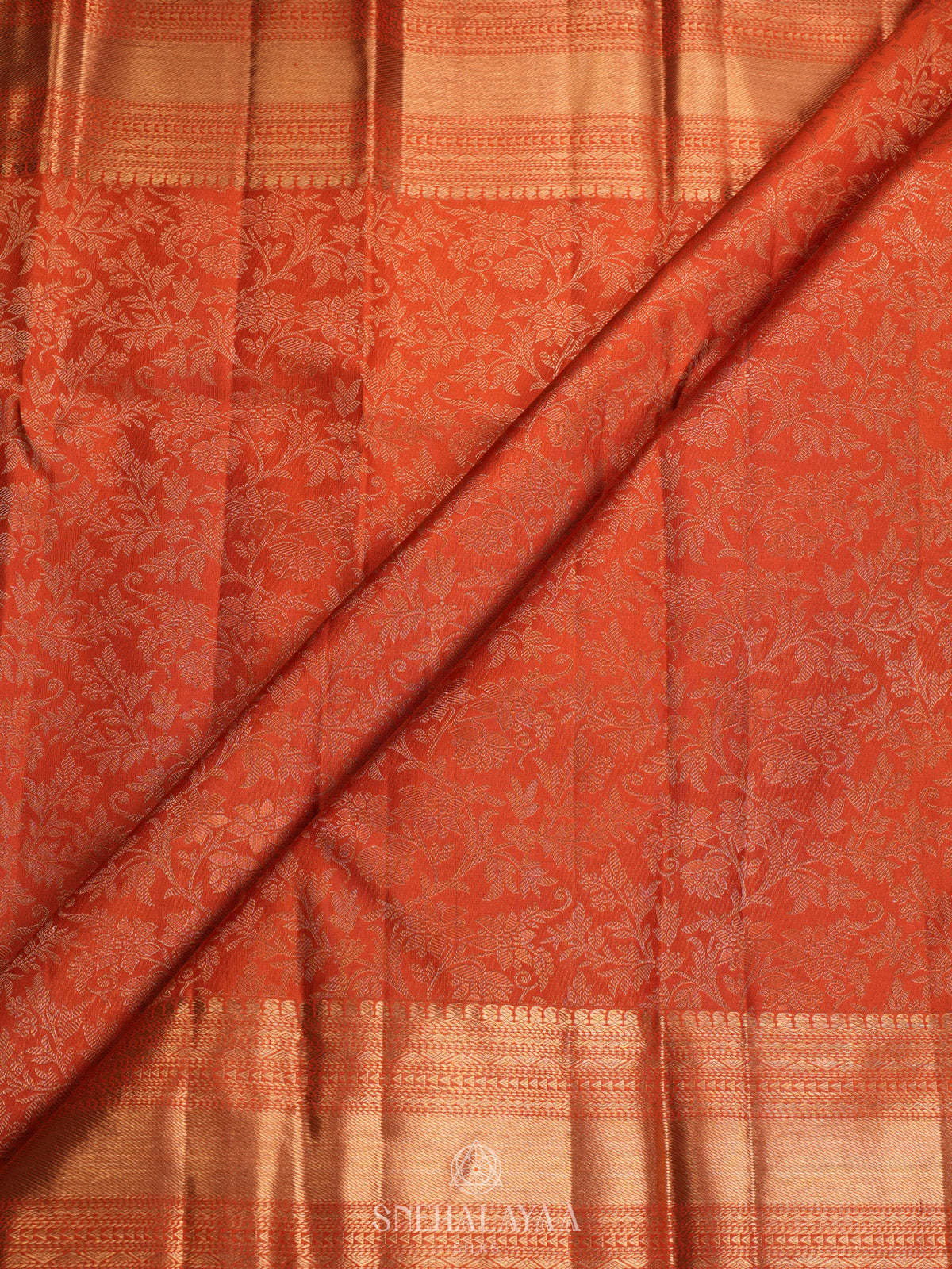 Orange Kanjivaram Silk Saree