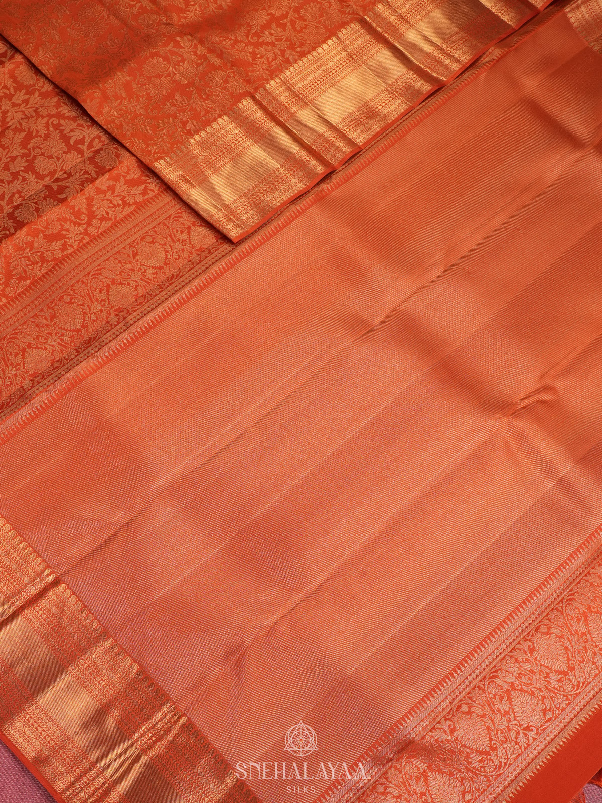 Orange Kanjivaram Silk Saree