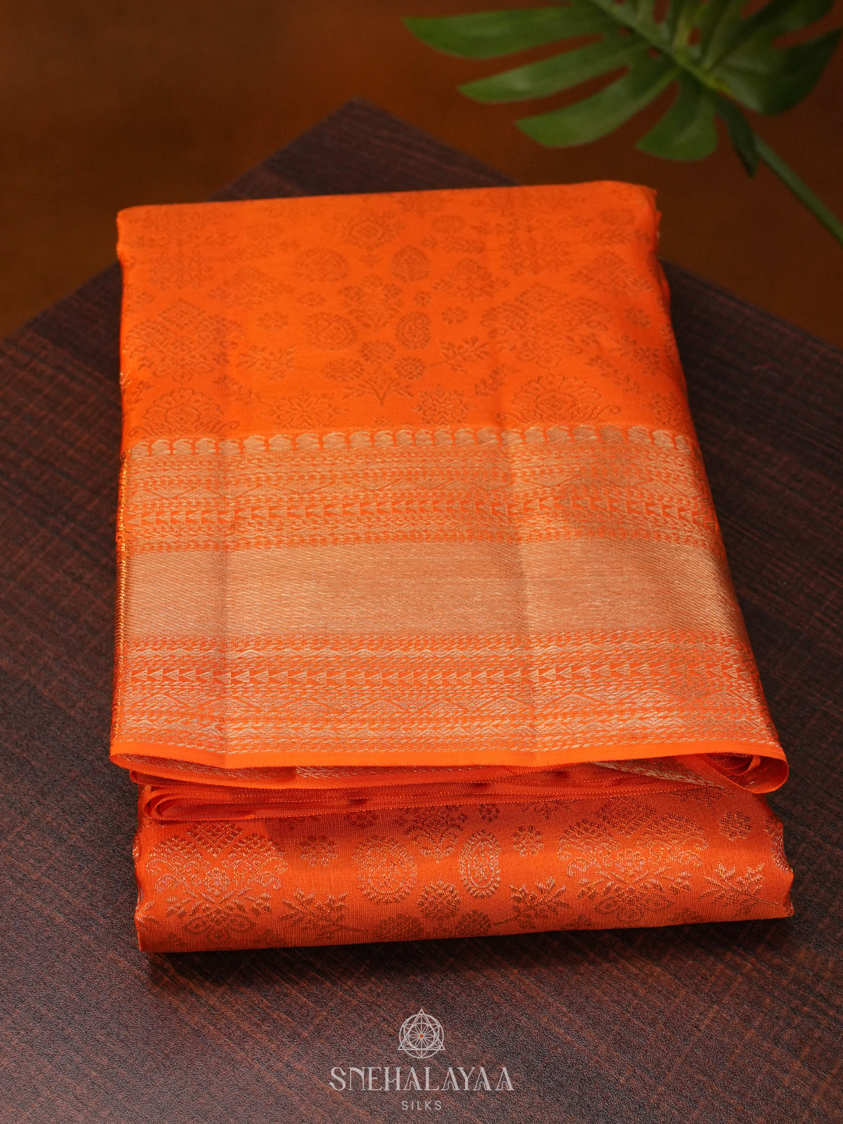 Orange Kanjivaram Silk Saree