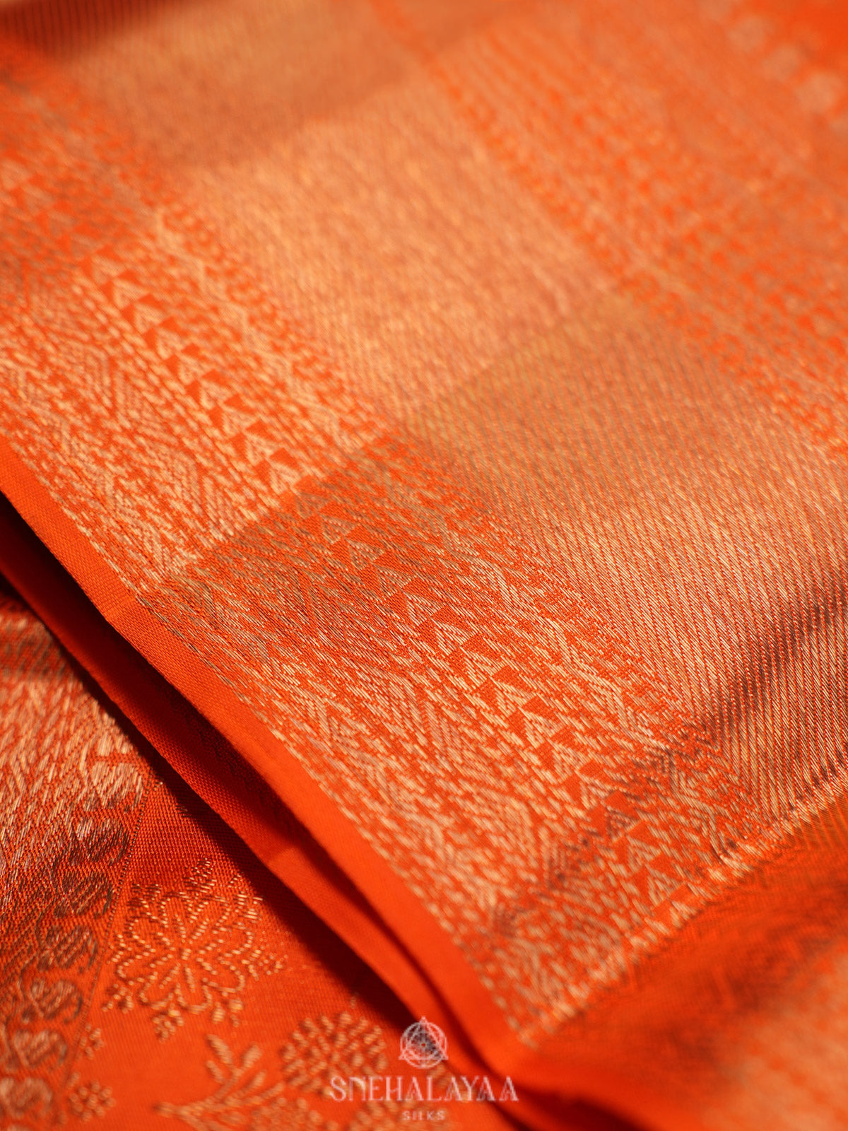 Orange Kanjivaram Silk Saree
