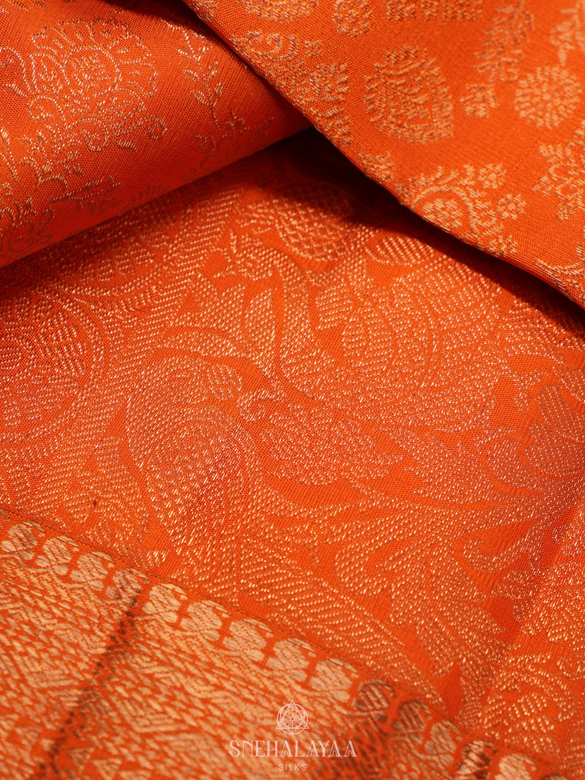 Orange Kanjivaram Silk Saree