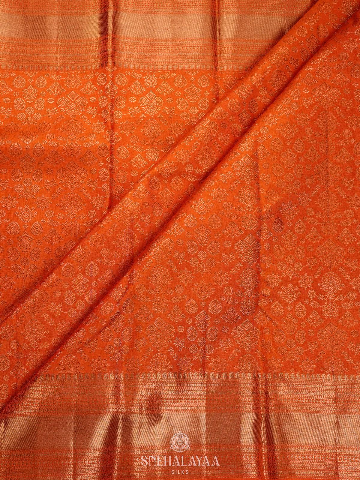 Orange Kanjivaram Silk Saree