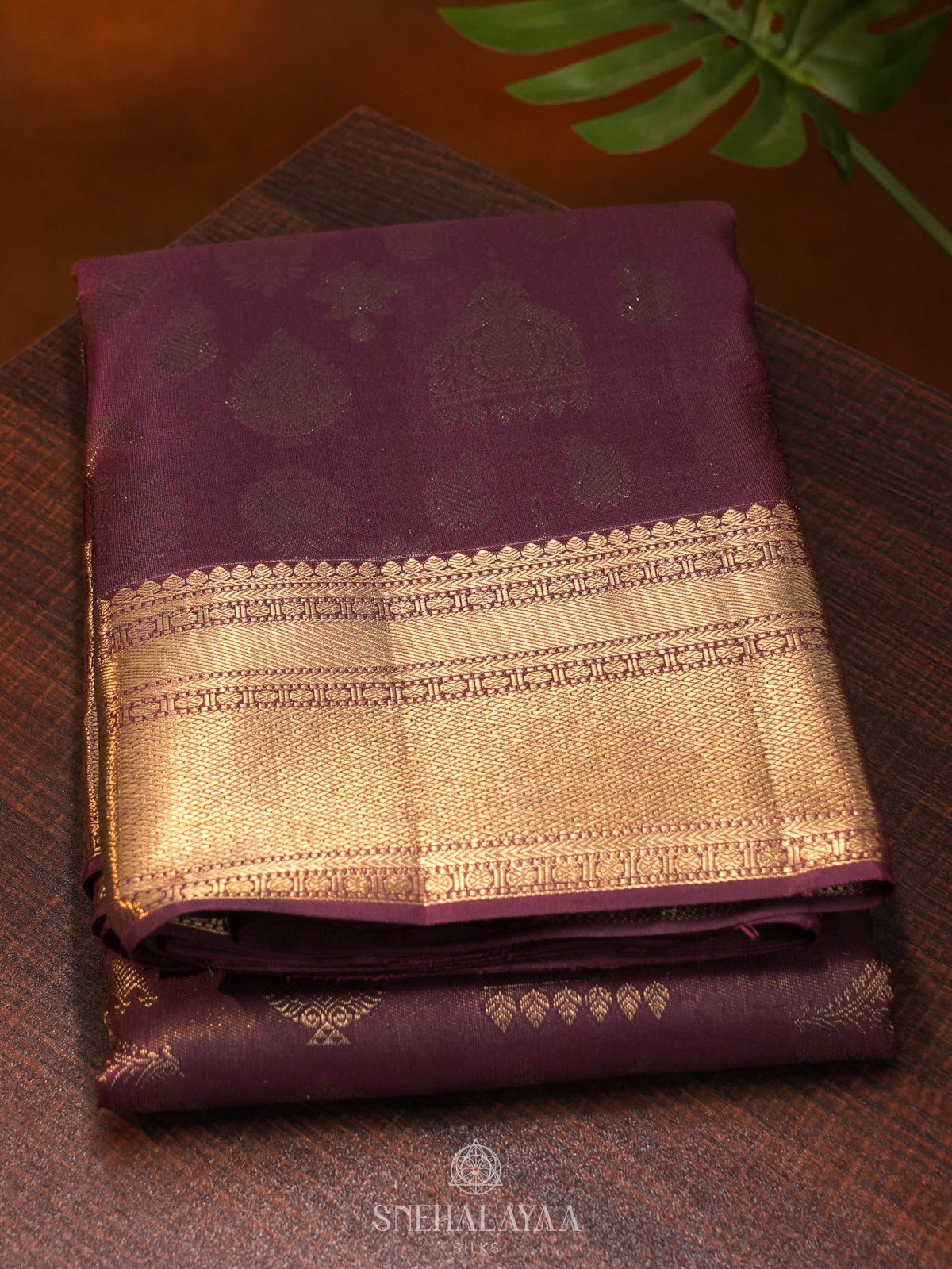 Burgundy Kanjivaram Silk Saree