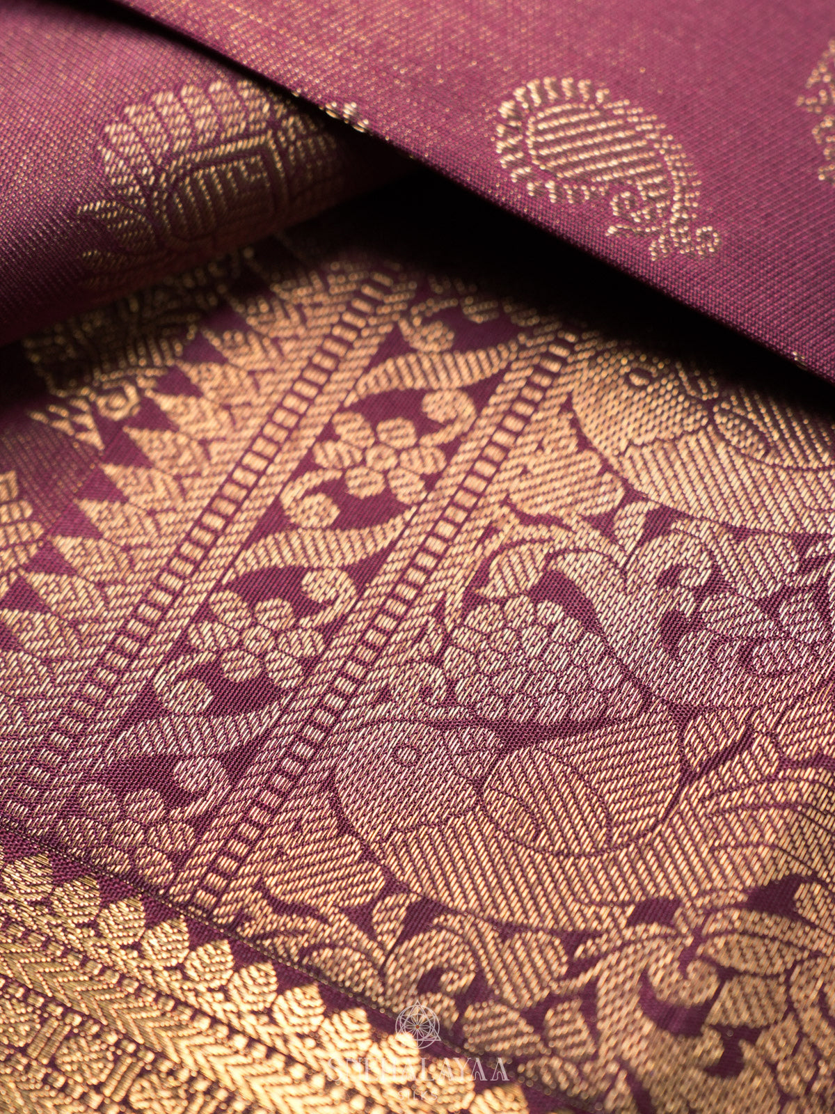 Burgundy Kanjivaram Silk Saree